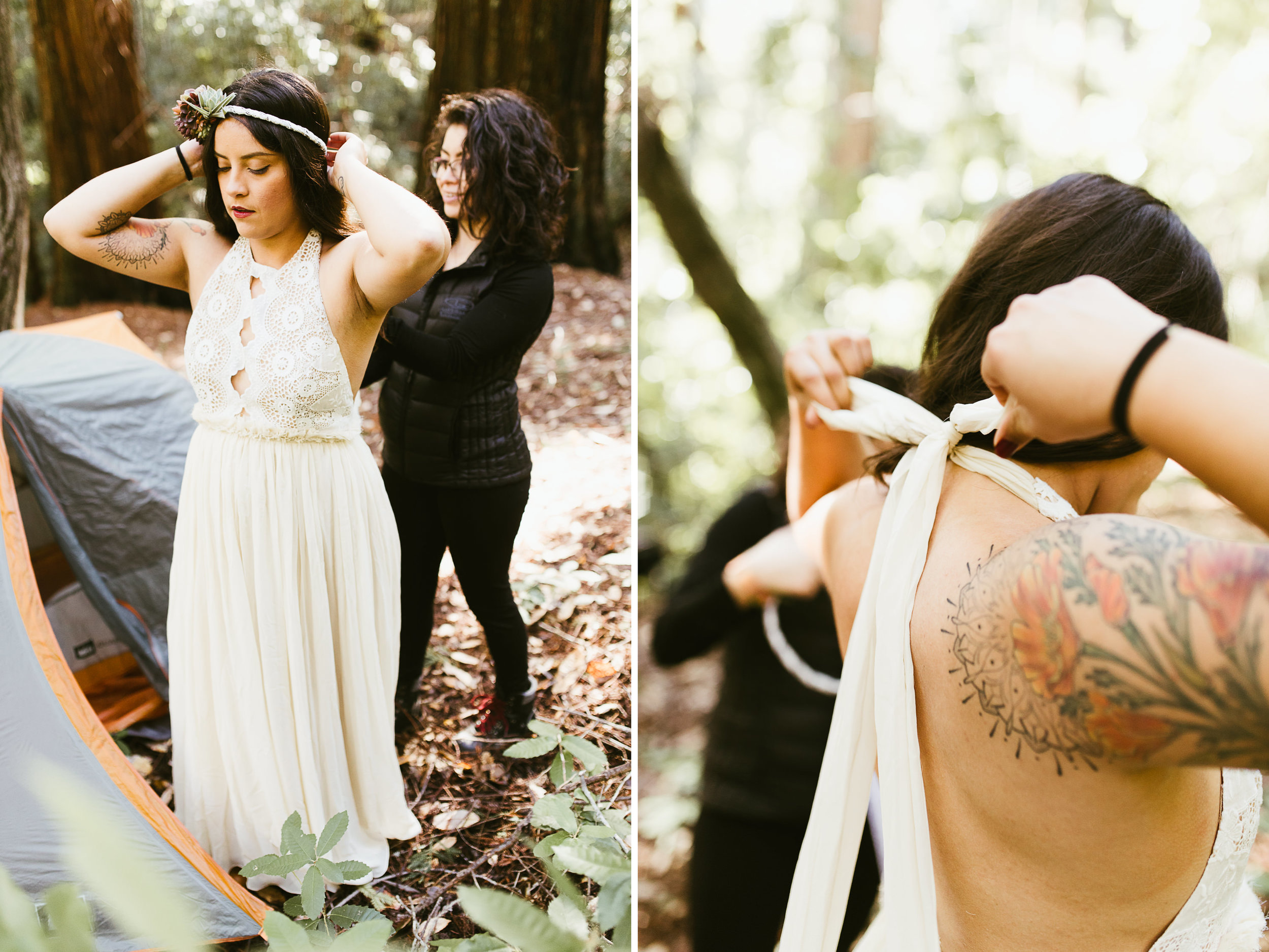 california redwood forest elopement // adventure wedding photographer // boho free people bride // www.abbihearne.com