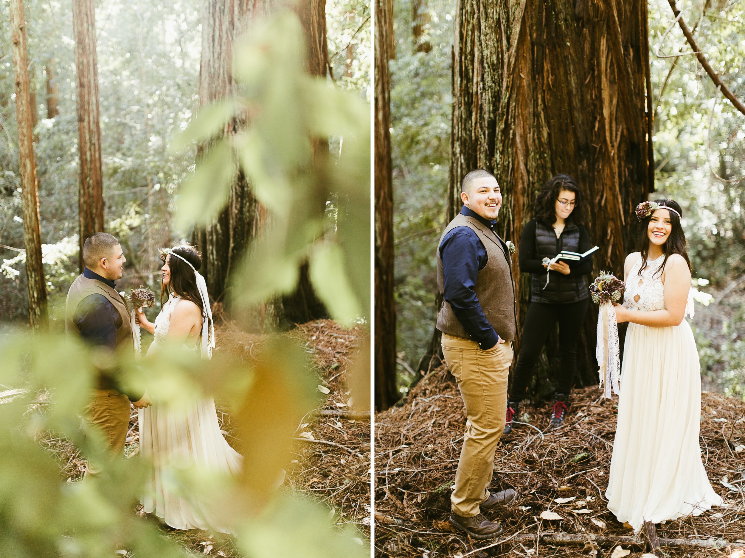 california redwood forest elopement // adventure wedding photographer // boho free people bride // www.abbihearne.com