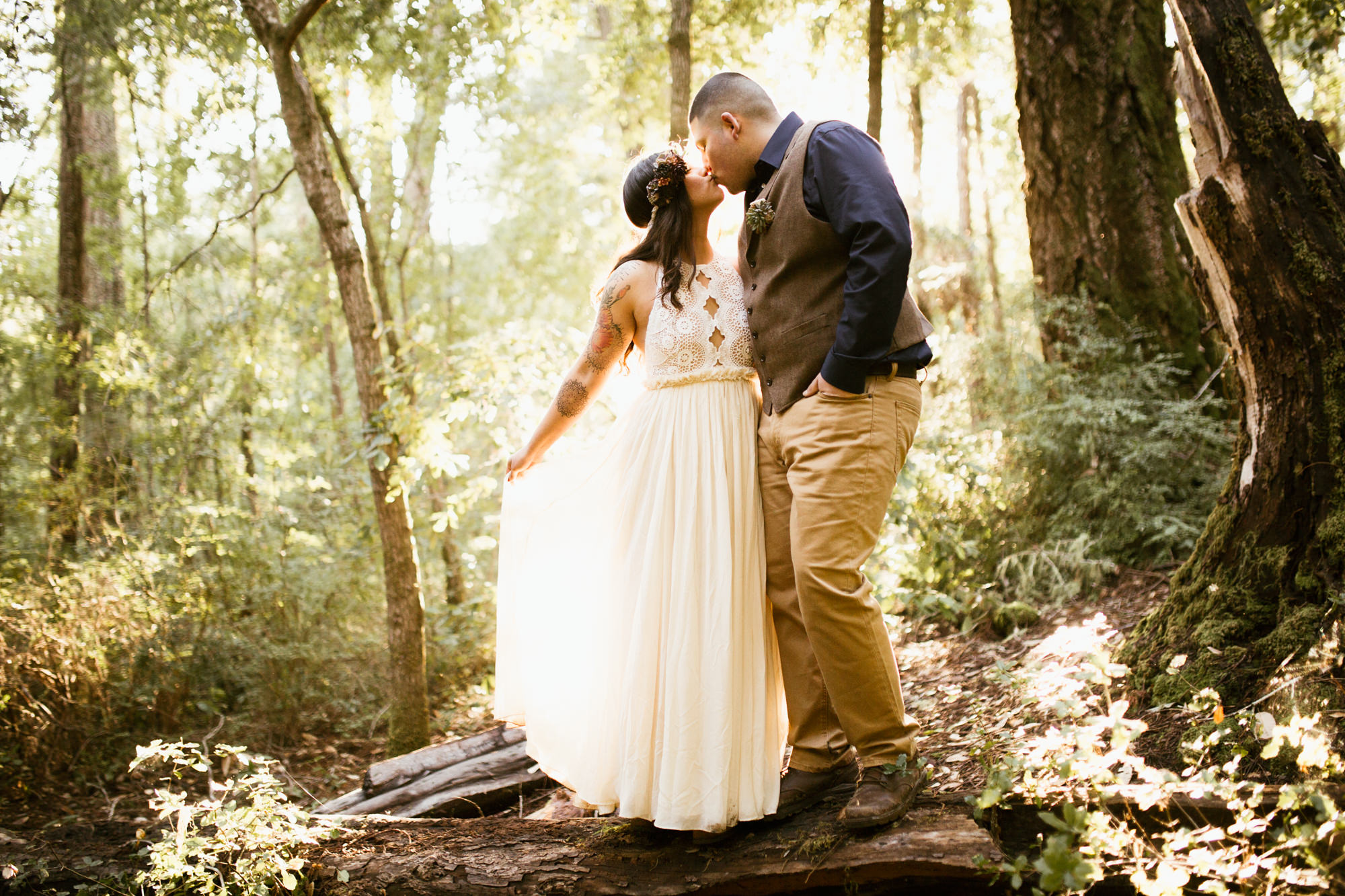 california redwood forest elopement // adventure wedding photographer // boho free people bride // www.abbihearne.com