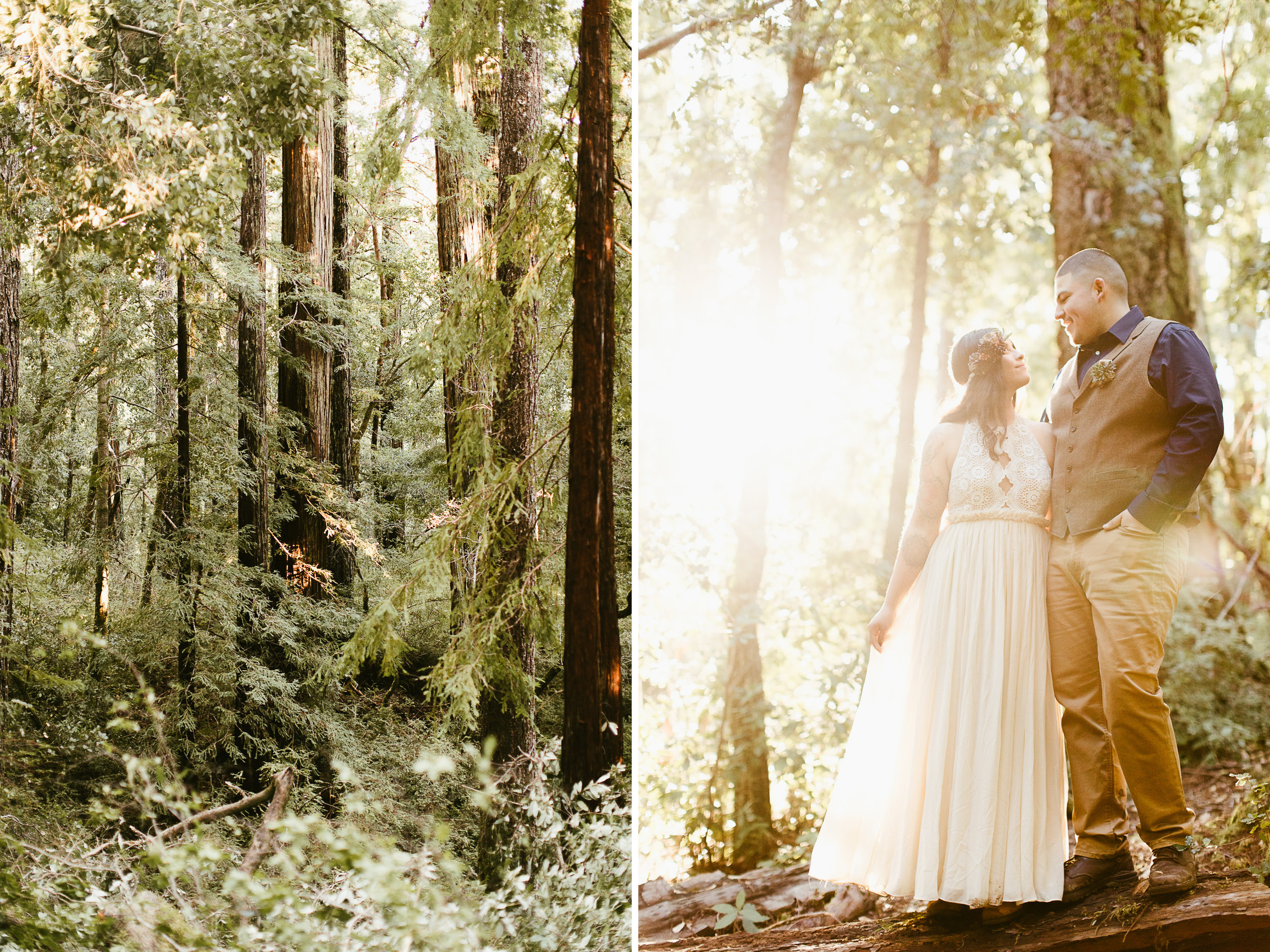 california redwood forest elopement // adventure wedding photographer // boho free people bride // www.abbihearne.com