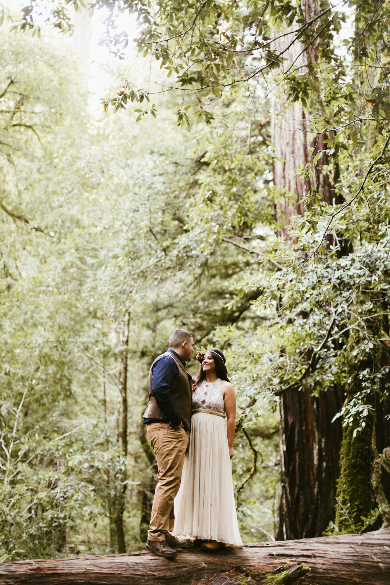 california redwood forest elopement // adventure wedding photographer // boho free people bride // www.abbihearne.com