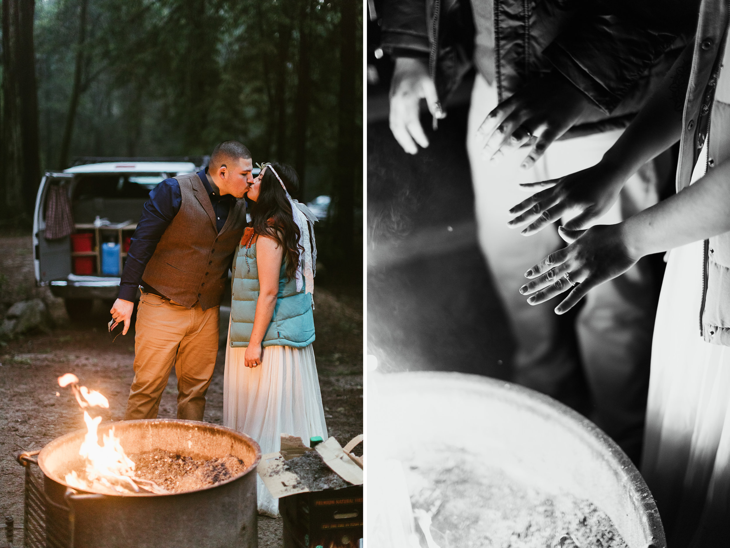 california redwood forest elopement // adventure wedding photographer // boho free people bride // www.abbihearne.com