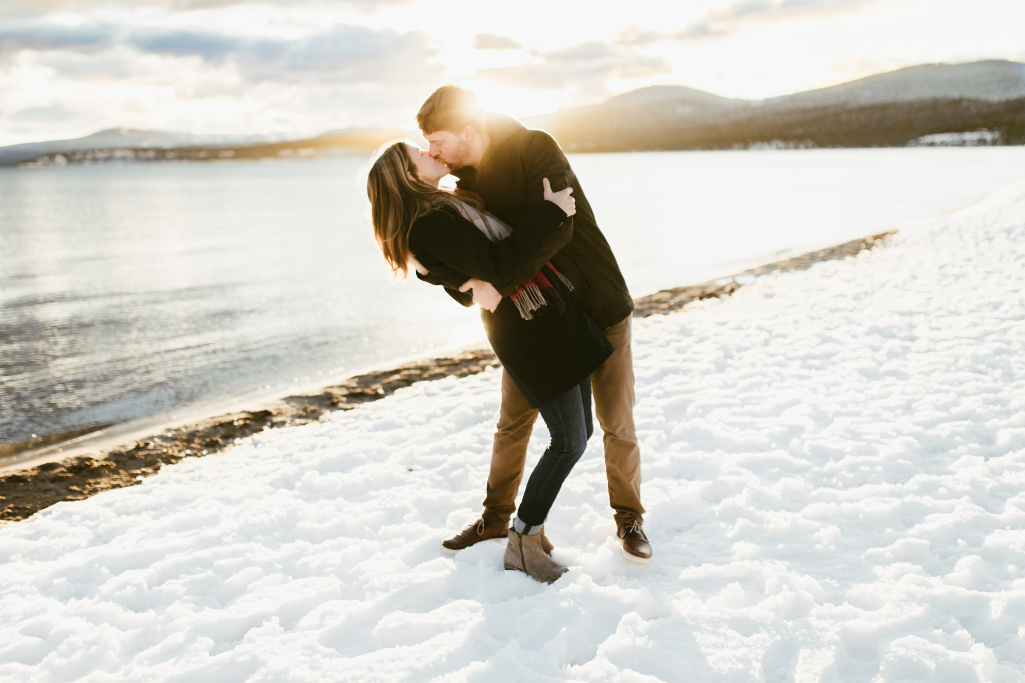snowy lake tahoe engagement photos // california wedding photographer // www.abbihearne.com