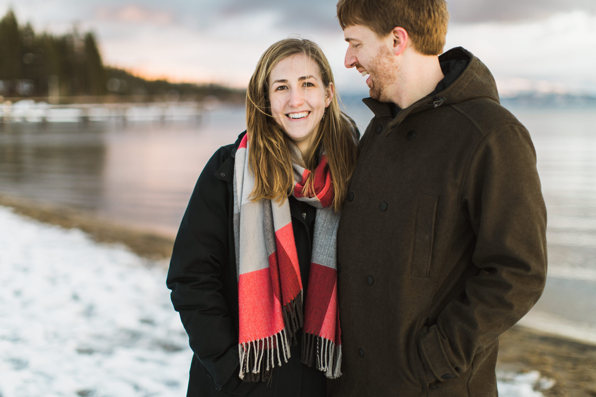 snowy lake tahoe engagement photos // california wedding photographer // www.abbihearne.com
