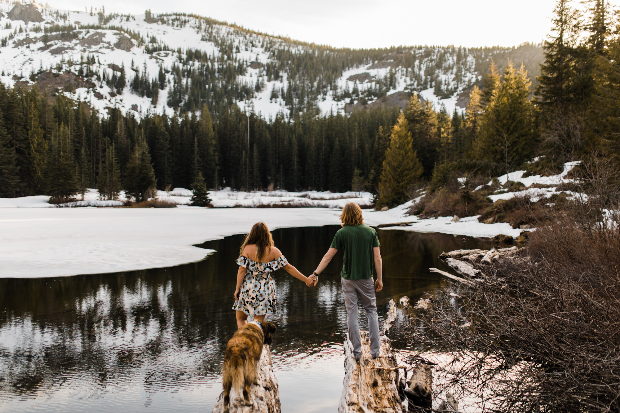 Lindsay + Heath | Mt. Hood National Forest Engagement Session | Portland, Oregon Adventure Wedding Photographer | Snowy Adventure in the Mountains | www.thehearnes.com