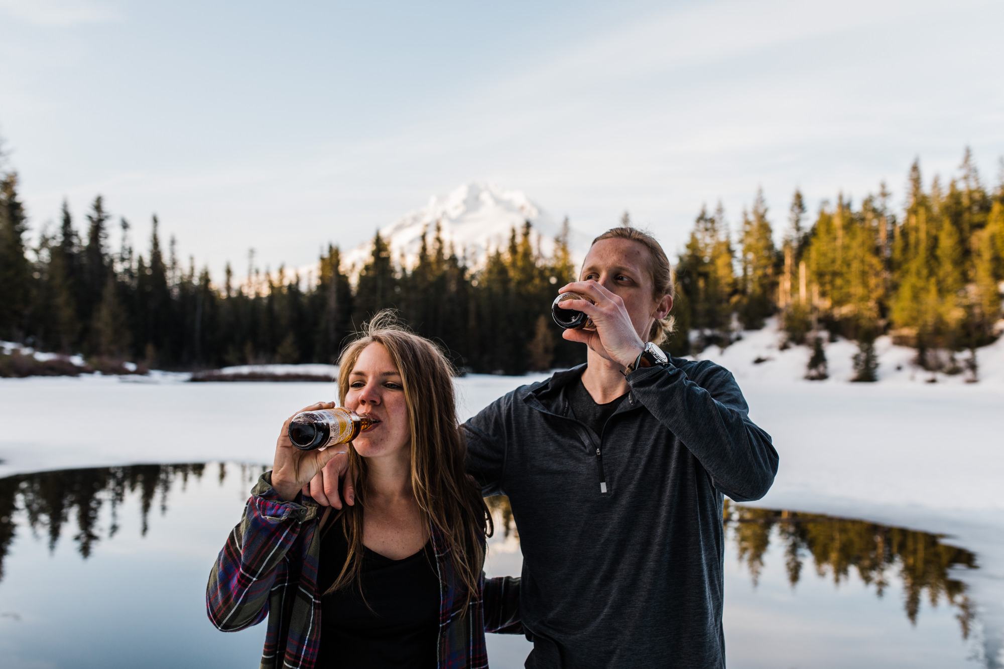 Lindsay + Heath | Mt. Hood National Forest Engagement Session | Portland, Oregon Adventure Wedding Photographer | Snowy Adventure in the Mountains | www.thehearnes.com