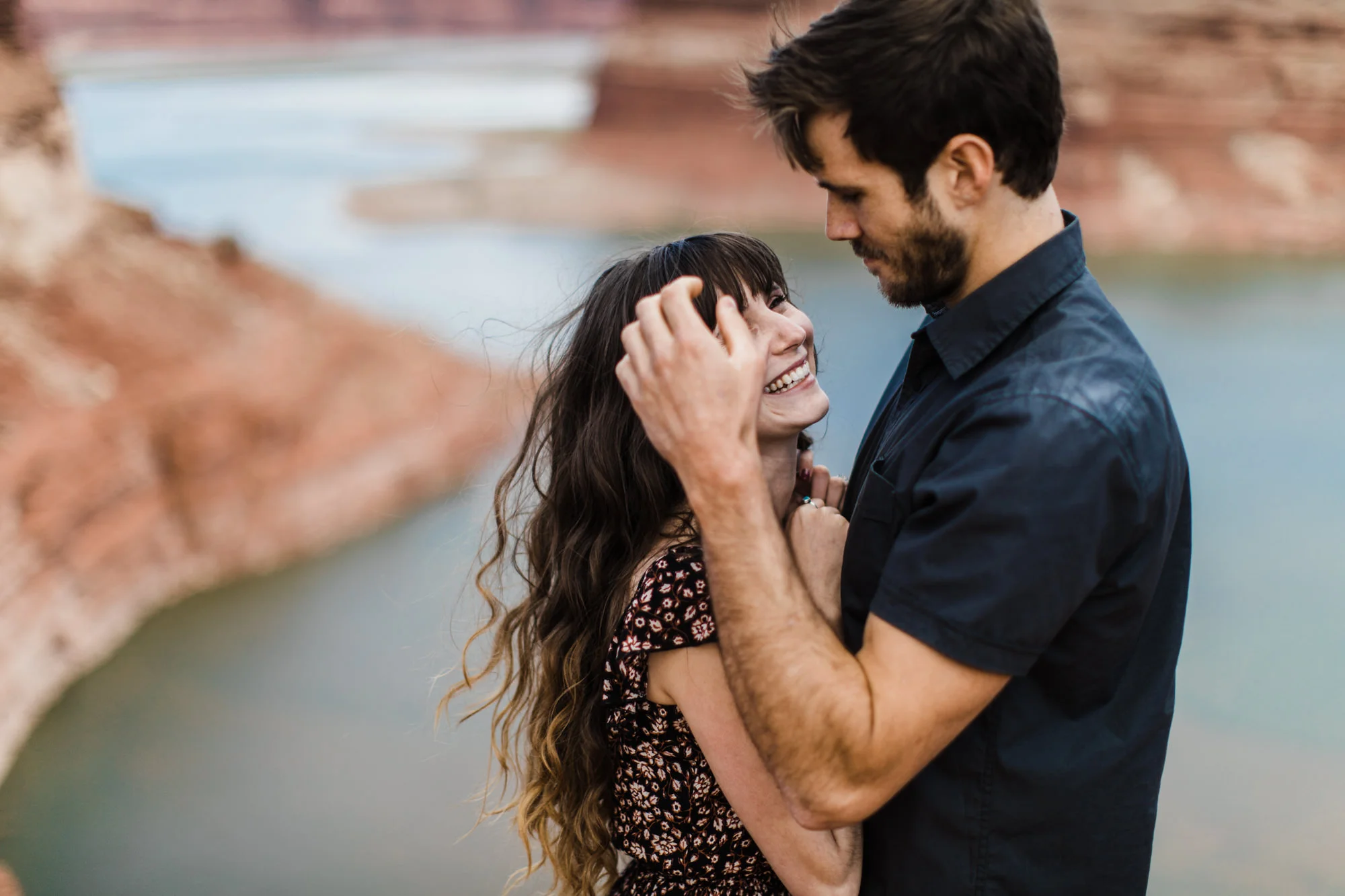 Glen Canyon National Recreation Area | Lake Powell Slot Canyon and Overlook Engagement Session | Utah Adventure Wedding Photographer | www.thehearnes.com