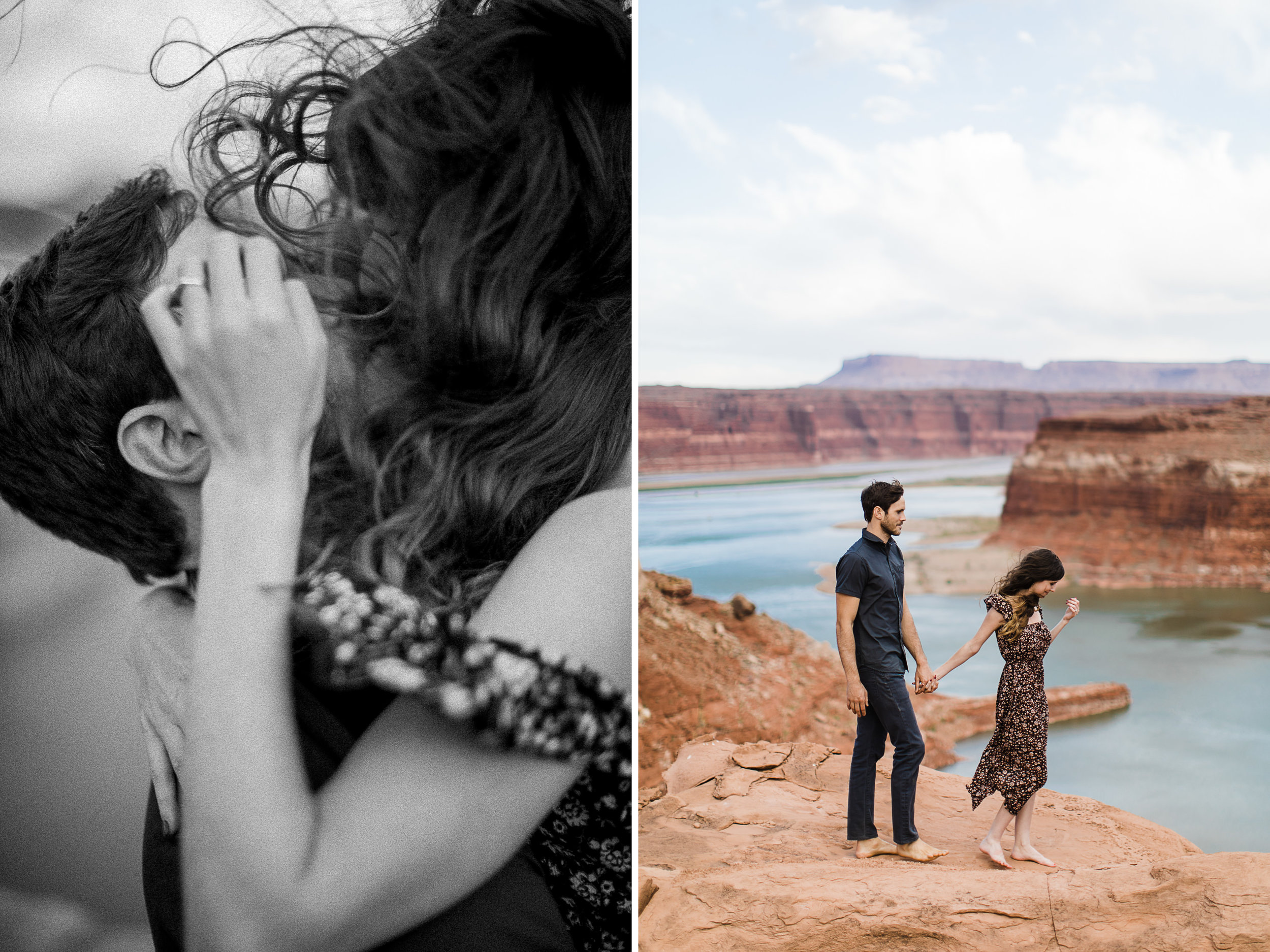 Glen Canyon National Recreation Area | Lake Powell Slot Canyon and Overlook Engagement Session | Utah Adventure Wedding Photographer | www.thehearnes.com