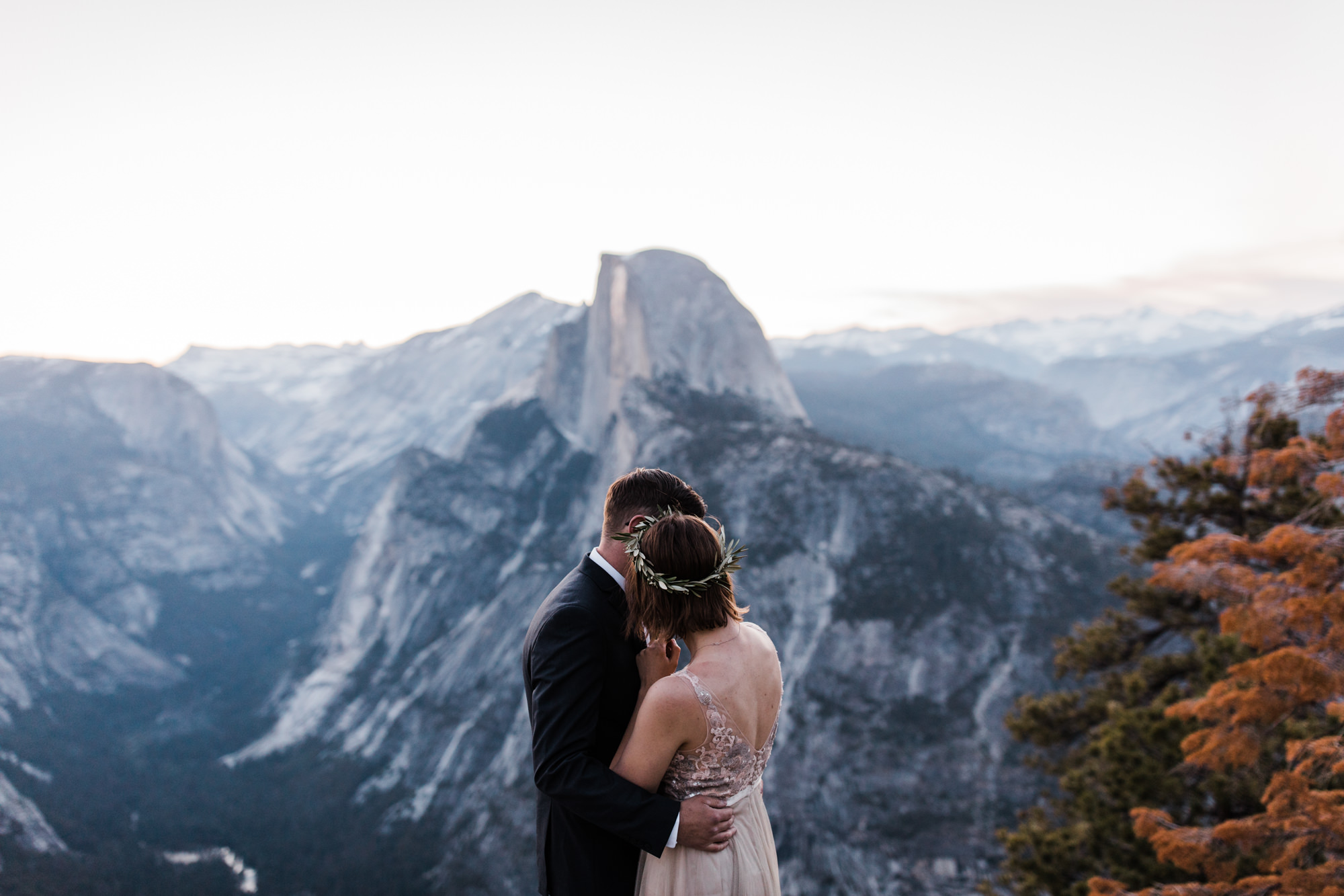 Kristin + Kevin's Yosemite National Park adventure wedding | sunrise first look at glacier point | elopement at taft point | california intimate wedding photographer