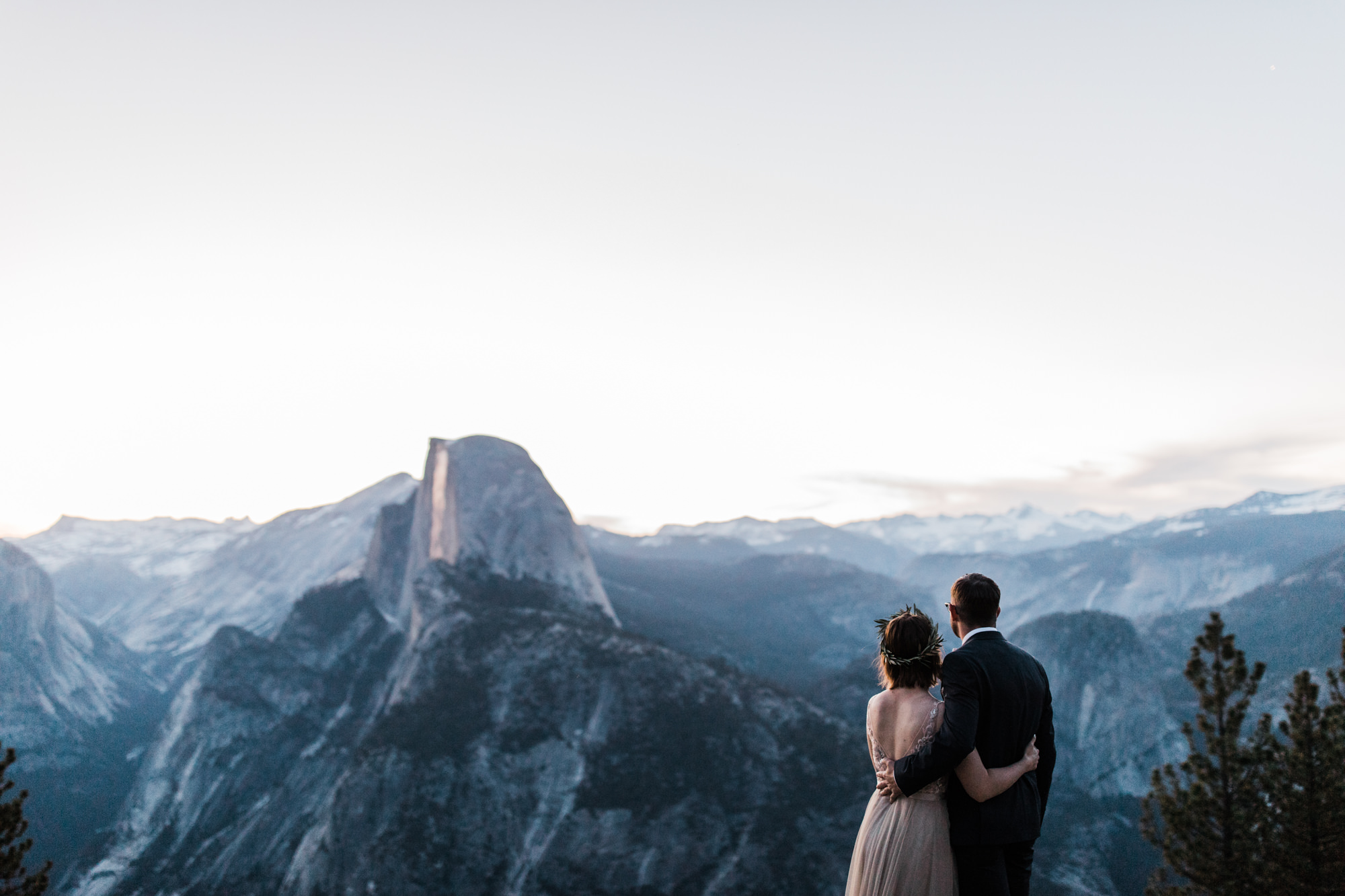 Kristin + Kevin's Yosemite National Park adventure wedding | sunrise first look at glacier point | elopement at taft point | california intimate wedding photographer