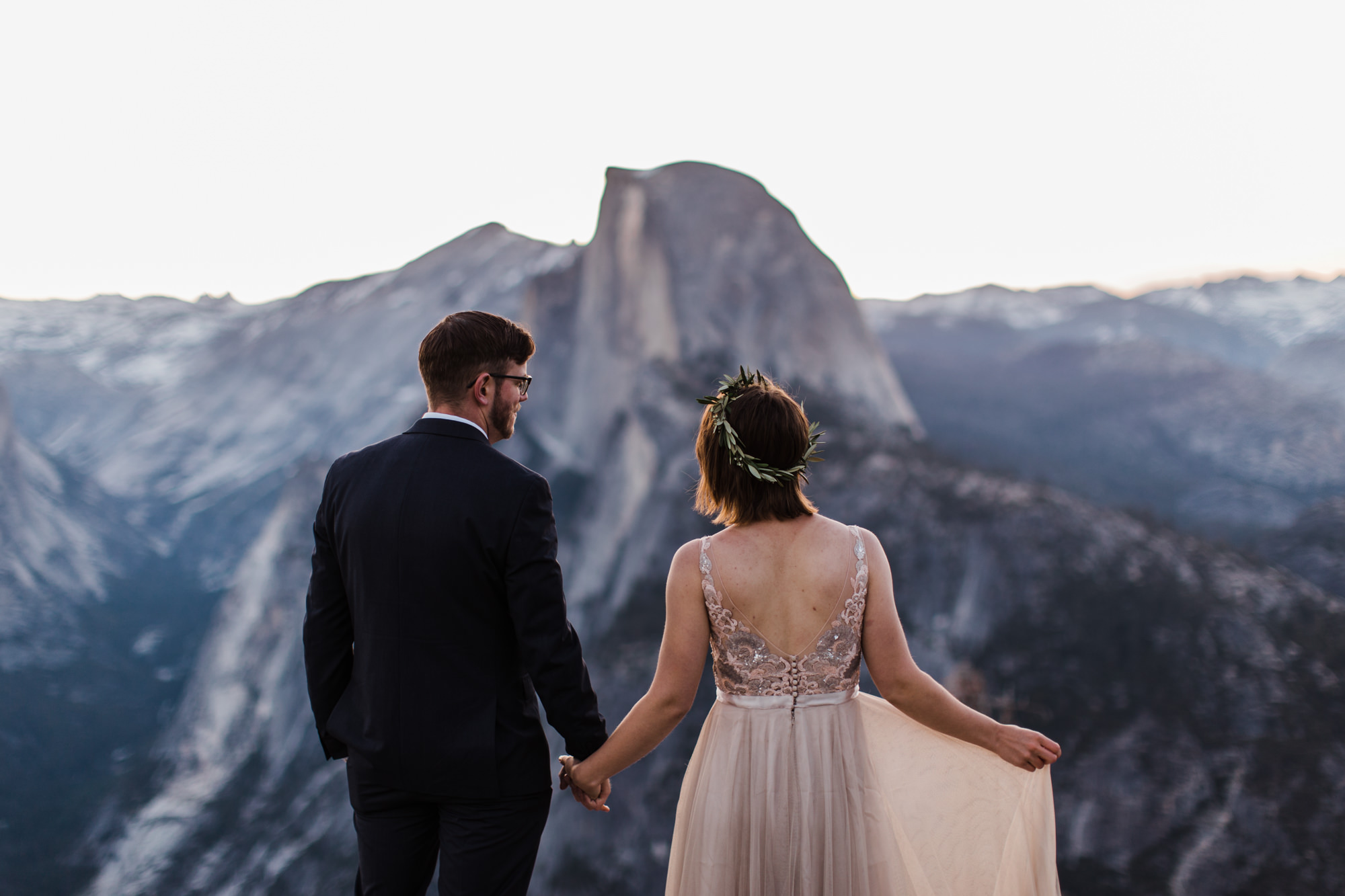 Kristin + Kevin's Yosemite National Park adventure wedding | sunrise first look at glacier point | elopement at taft point | california intimate wedding photographer