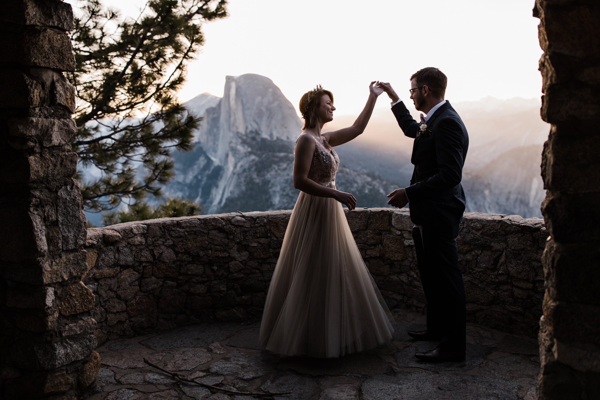 Kristin + Kevin's Yosemite National Park adventure wedding | sunrise first look at glacier point | elopement at taft point | california intimate wedding photographer