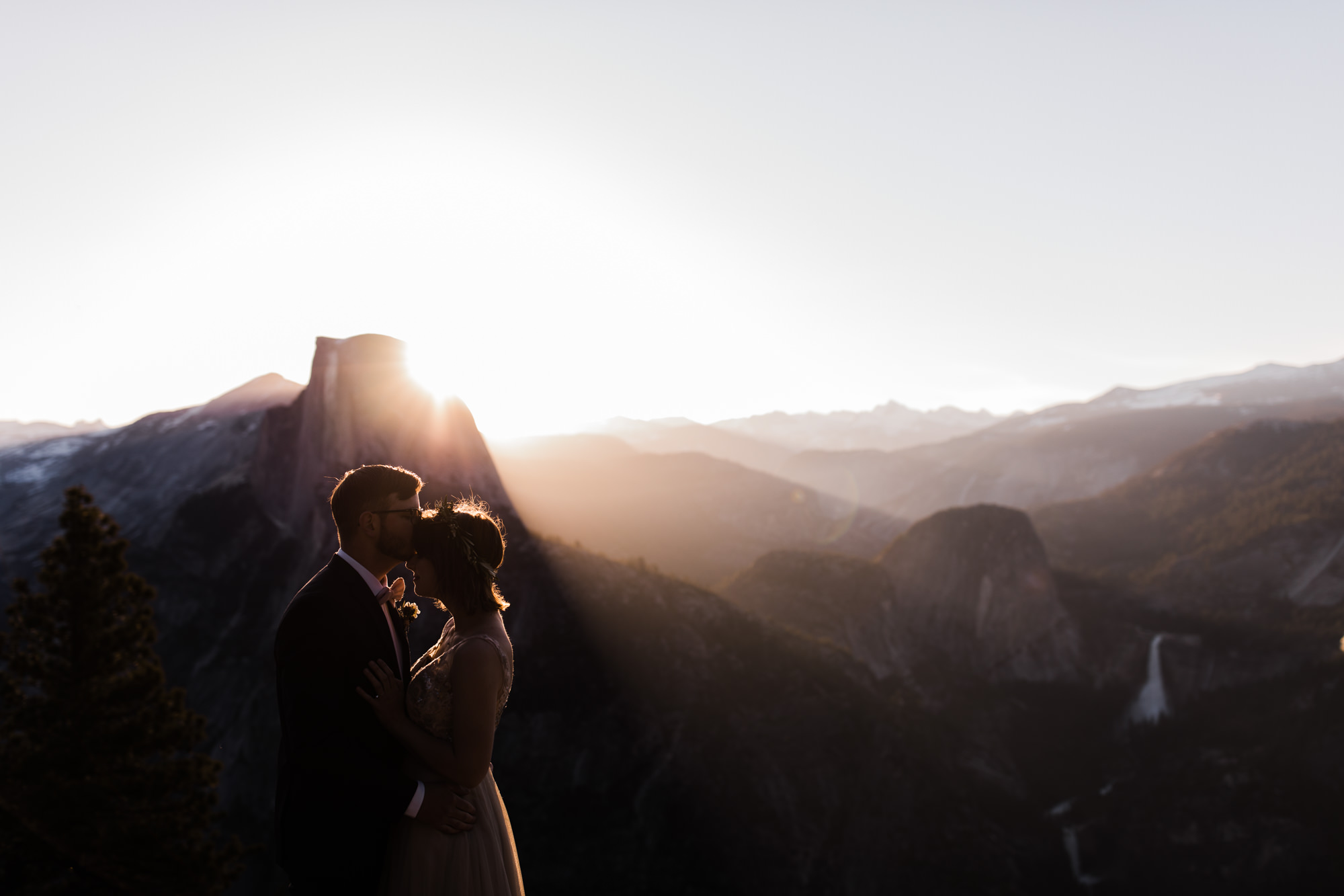Kristin + Kevin's Yosemite National Park adventure wedding | sunrise first look at glacier point | elopement at taft point | california intimate wedding photographer
