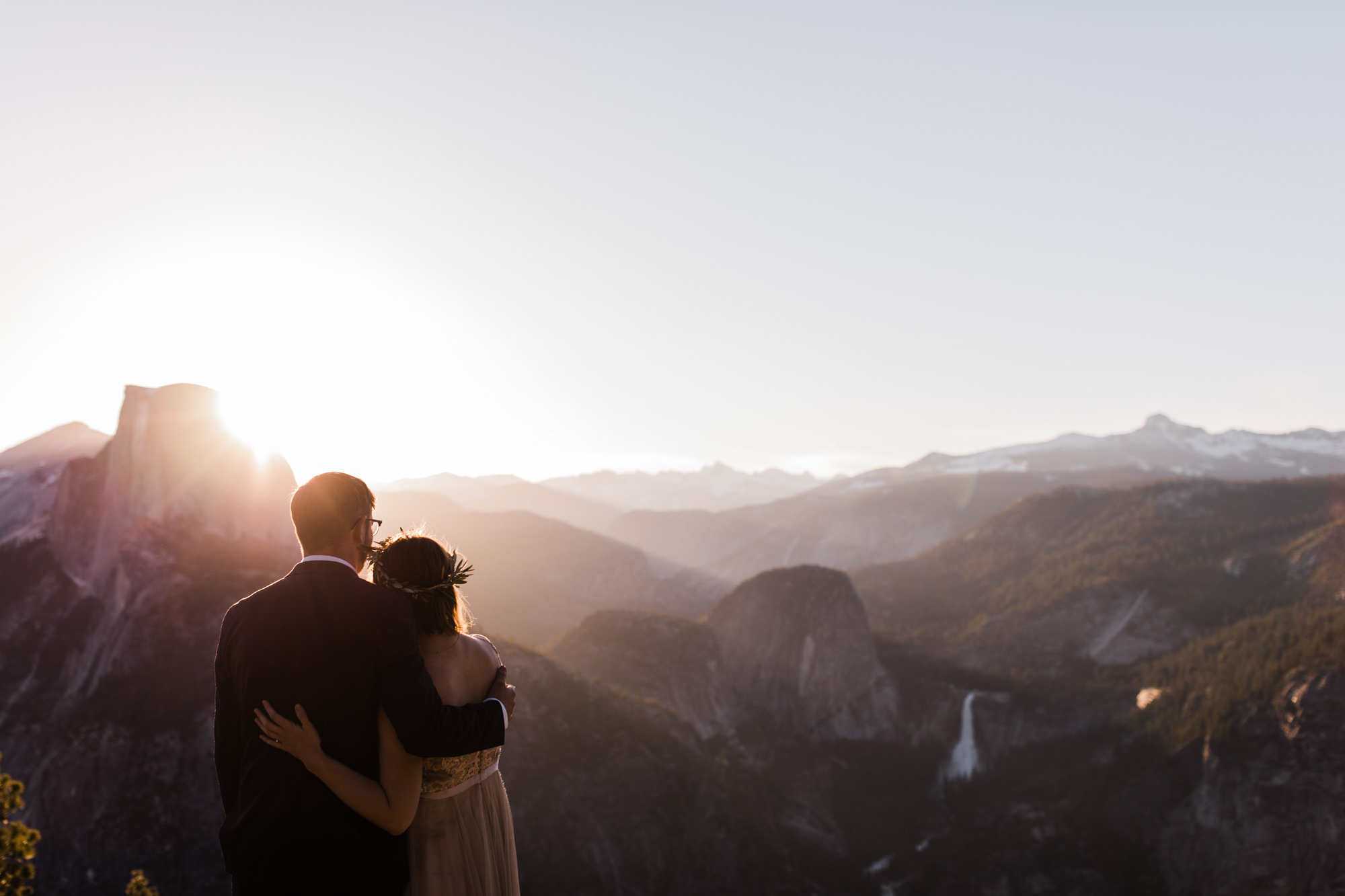 Kristin + Kevin's Yosemite National Park adventure wedding | sunrise first look at glacier point | elopement at taft point | california intimate wedding photographer