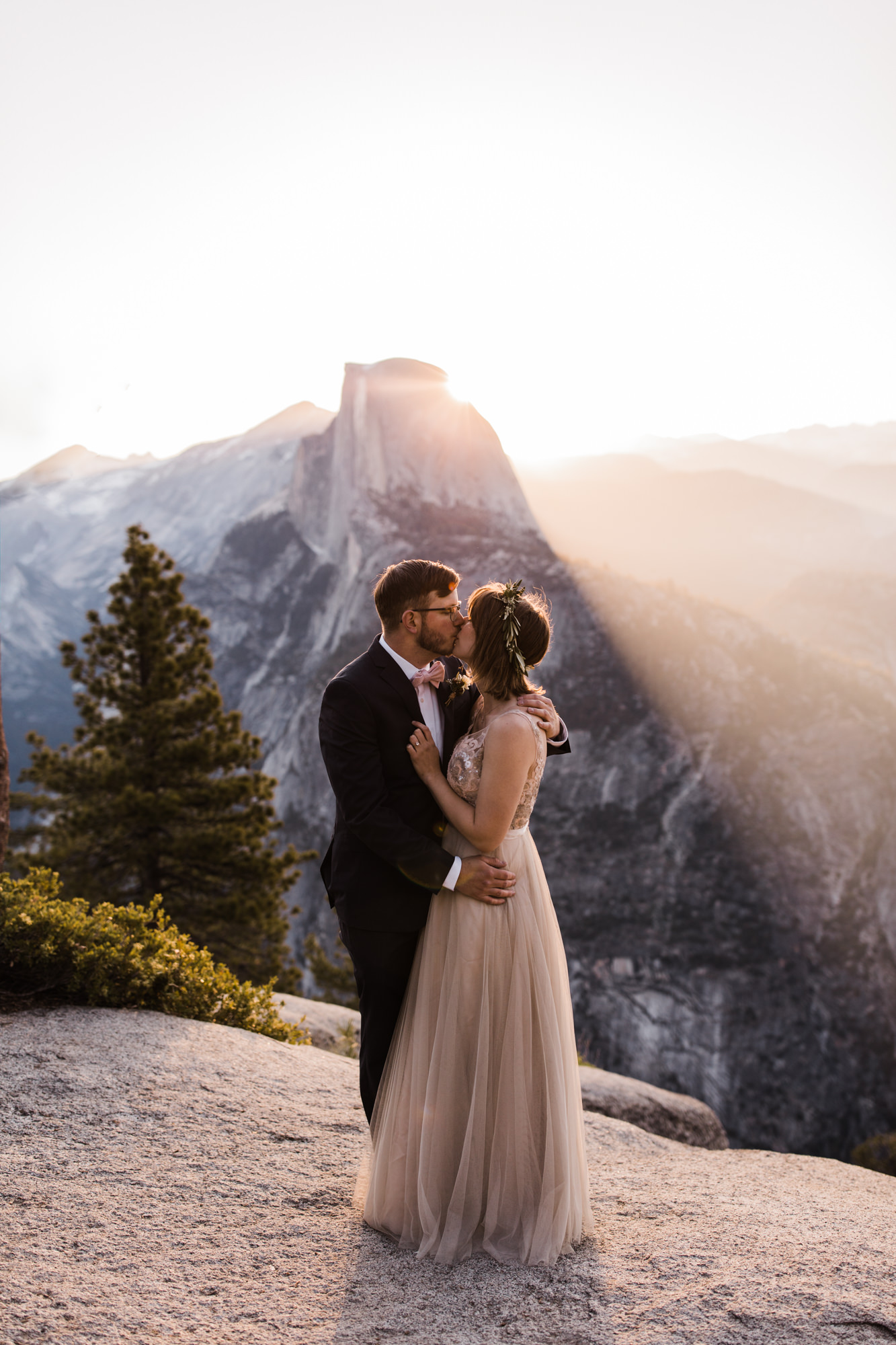 Kristin + Kevin's Yosemite National Park adventure wedding | sunrise first look at glacier point | elopement at taft point | california intimate wedding photographer