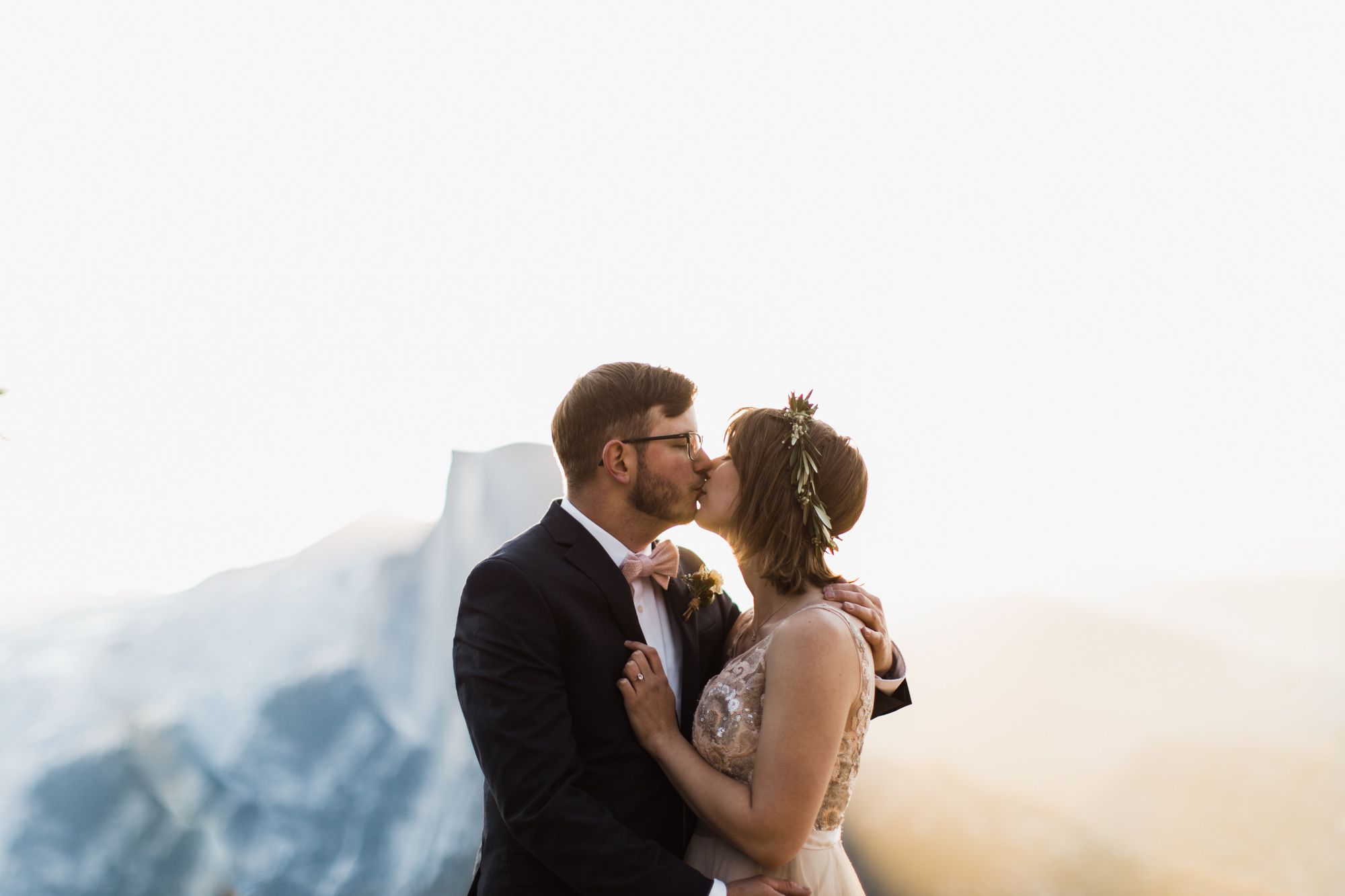 Kristin + Kevin's Yosemite National Park adventure wedding | sunrise first look at glacier point | elopement at taft point | california intimate wedding photographer