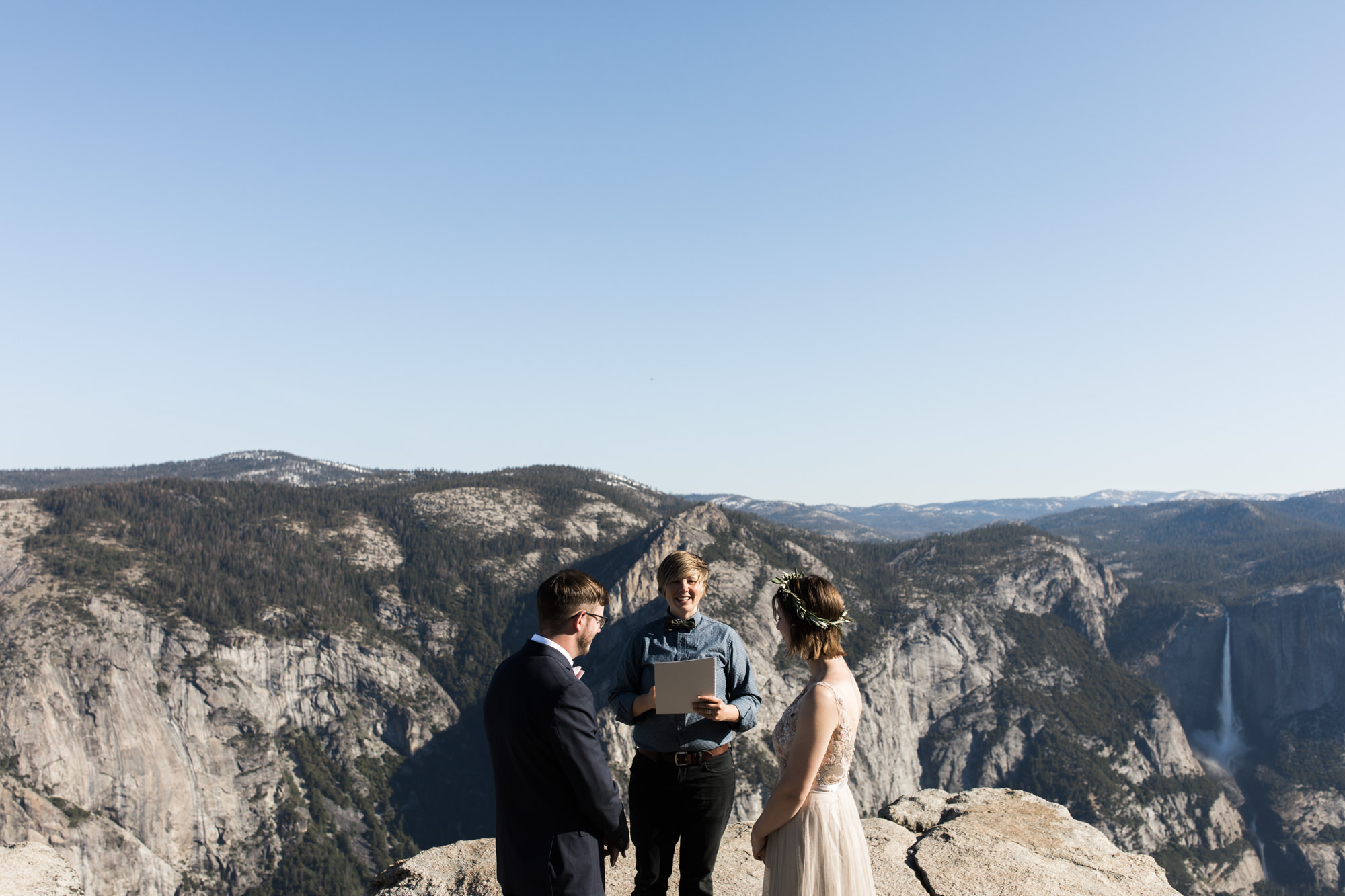 Kristin + Kevin's Yosemite National Park adventure wedding | sunrise first look at glacier point | elopement at taft point | california intimate wedding photographer