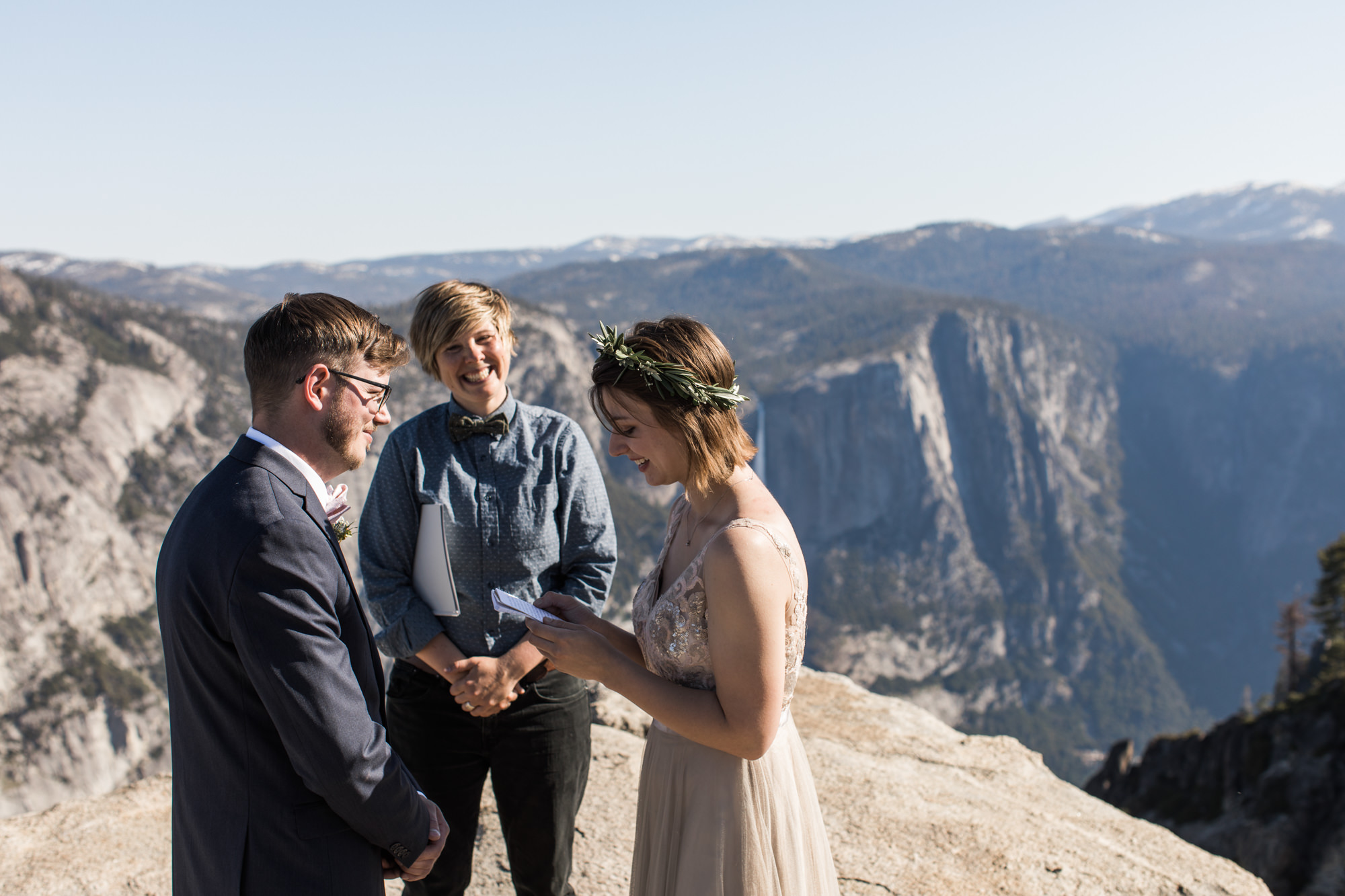 Kristin + Kevin's Yosemite National Park adventure wedding | sunrise first look at glacier point | elopement at taft point | california intimate wedding photographer