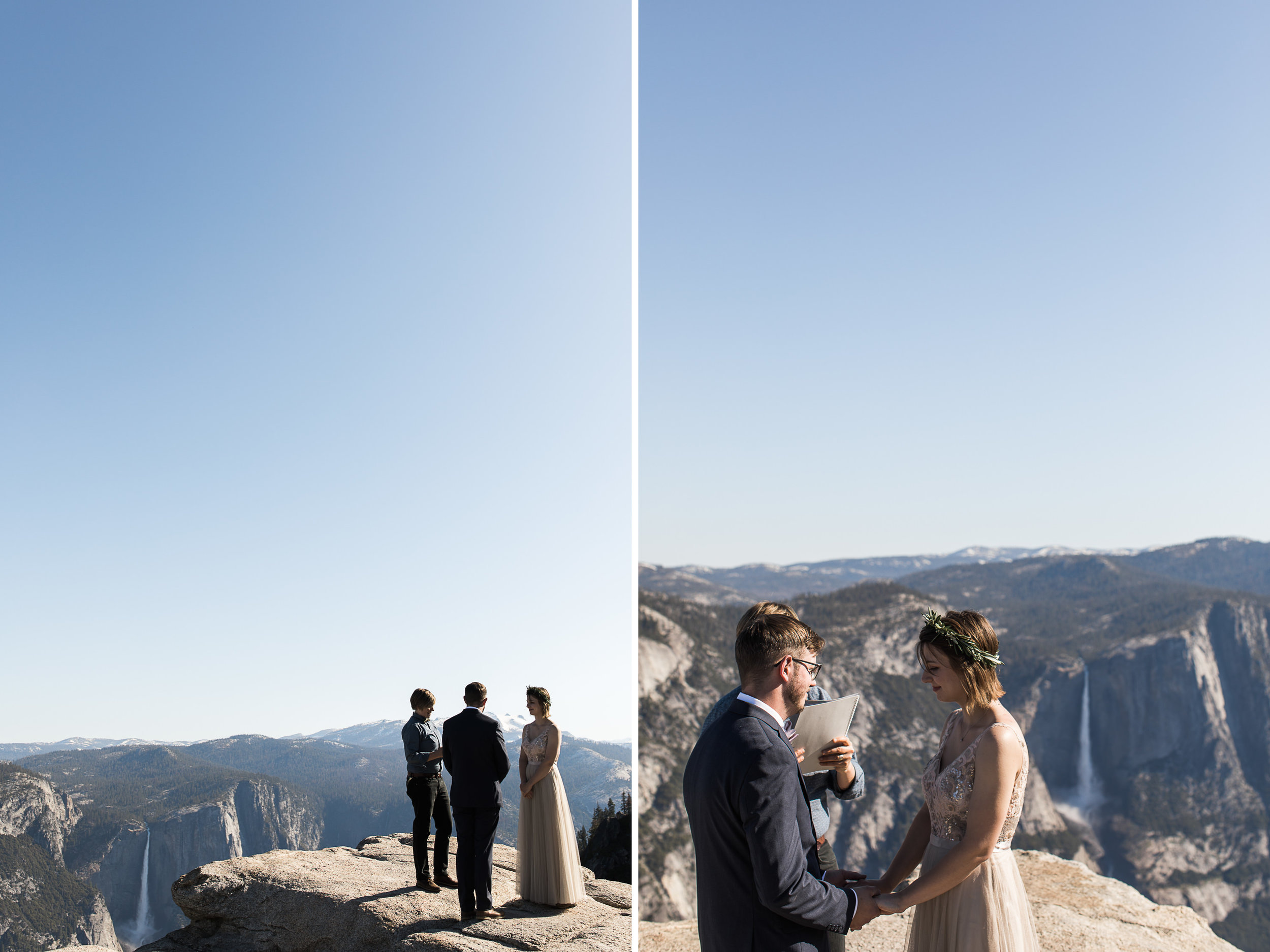 Kristin + Kevin's Yosemite National Park adventure wedding | sunrise first look at glacier point | elopement at taft point | california intimate wedding photographer