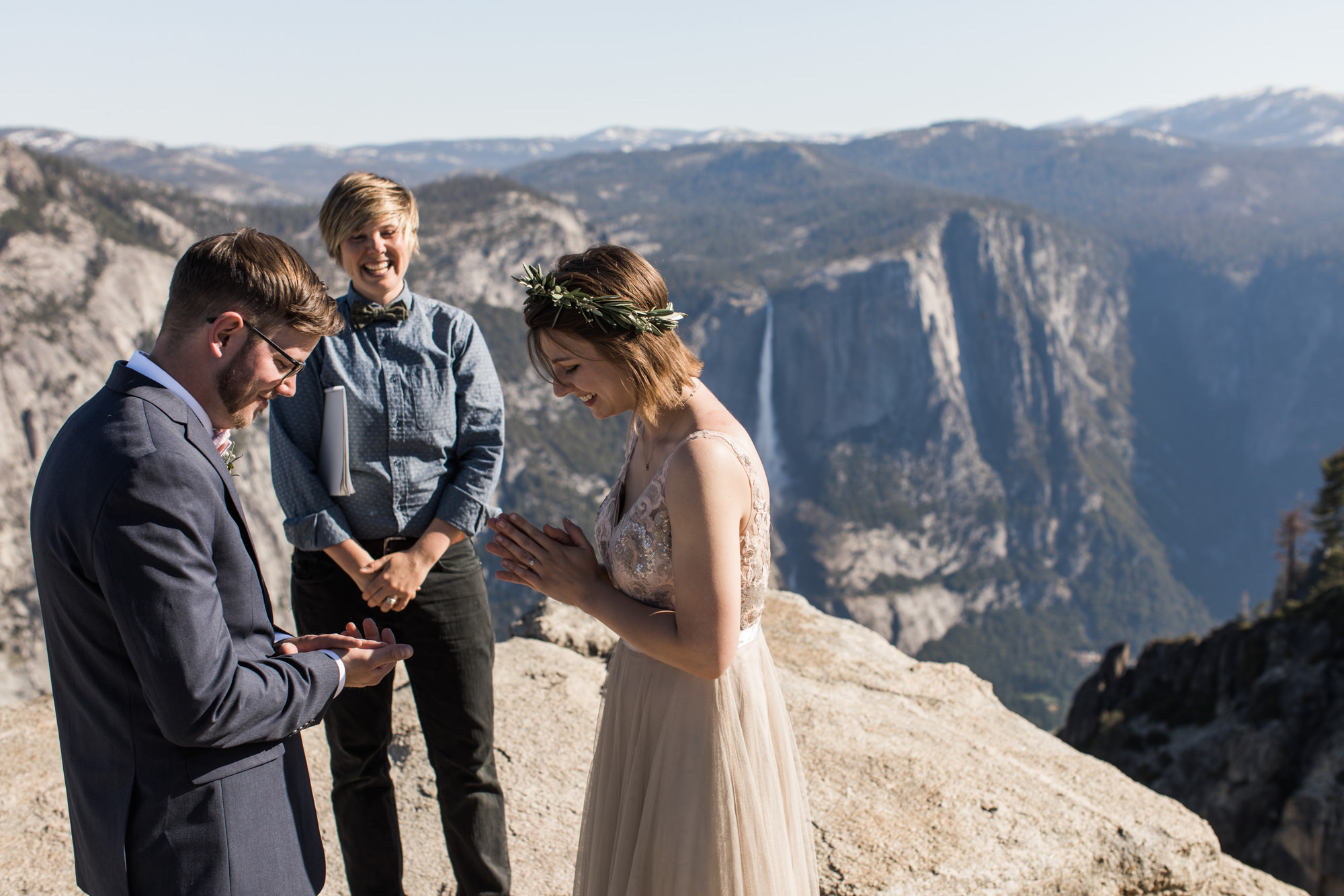 Kristin + Kevin's Yosemite National Park adventure wedding | sunrise first look at glacier point | elopement at taft point | california intimate wedding photographer