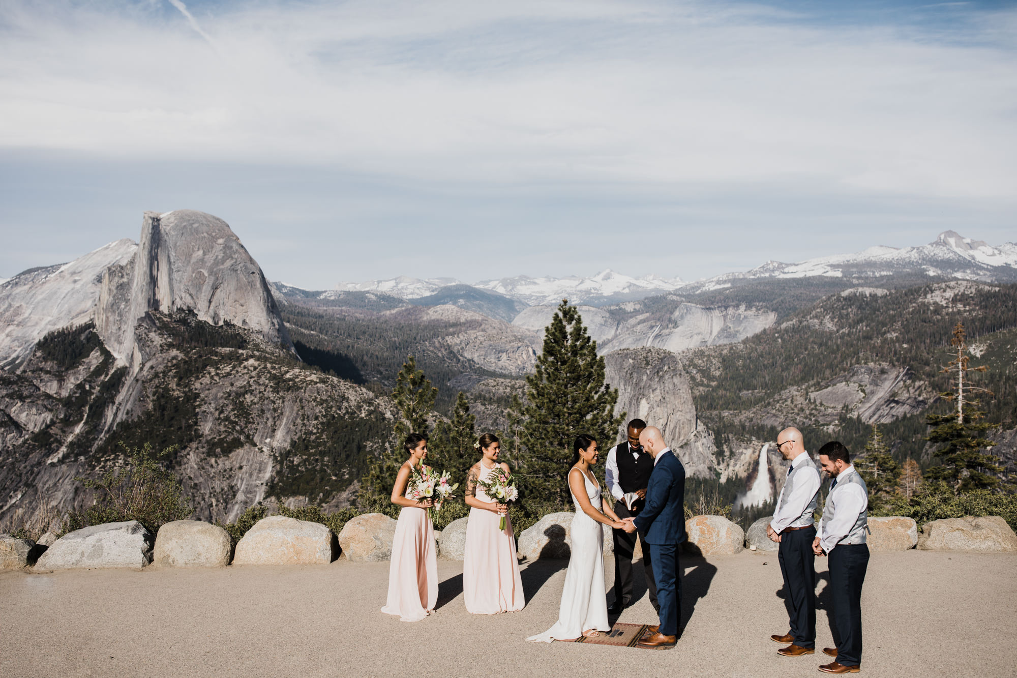 Intimate wedding in Yosemite national park | Glacier Point First look | Portraits at Taft Point | Traveling adventure elopement photographer