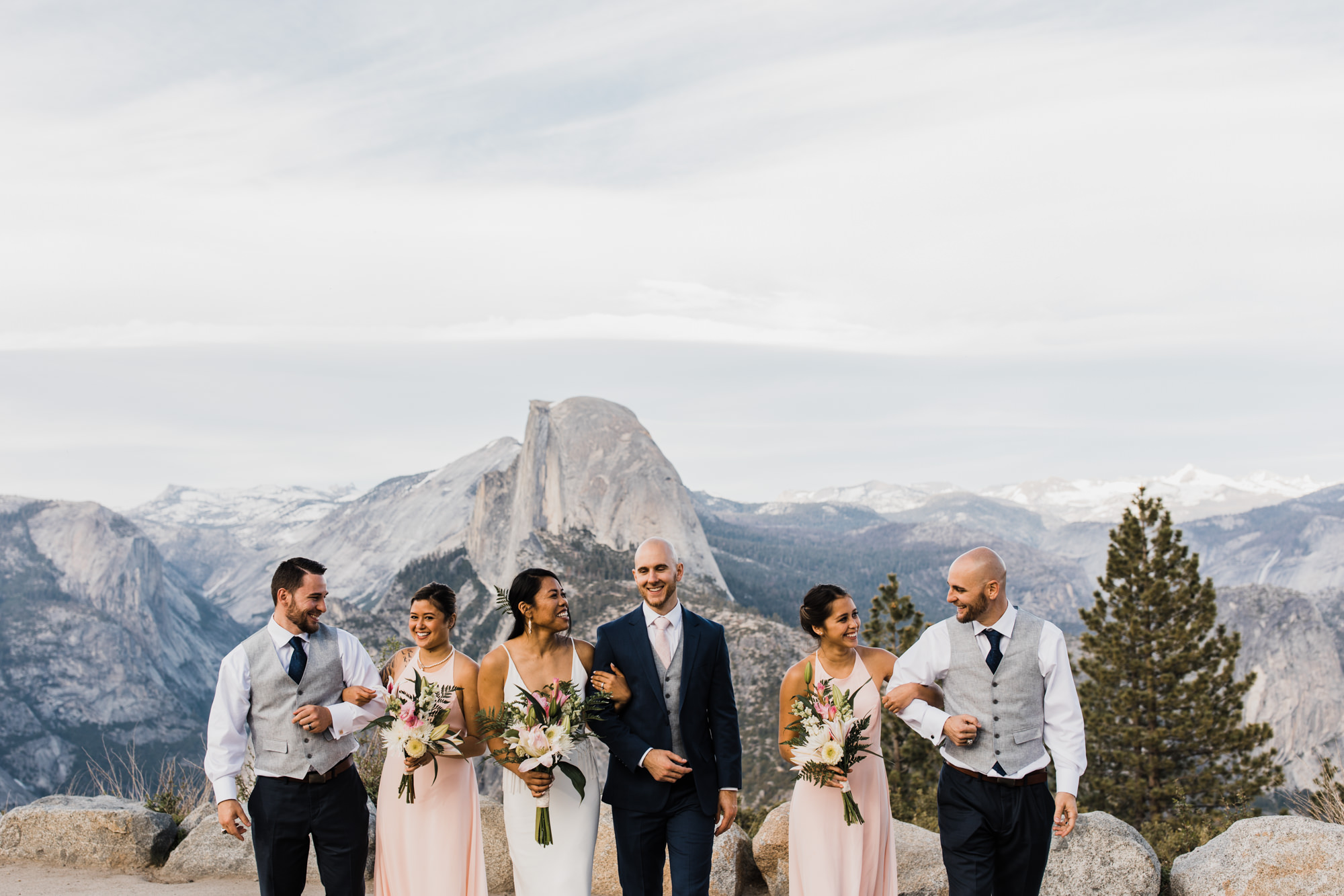 Intimate wedding in Yosemite national park | Glacier Point First look | Portraits at Taft Point | Traveling adventure elopement photographer