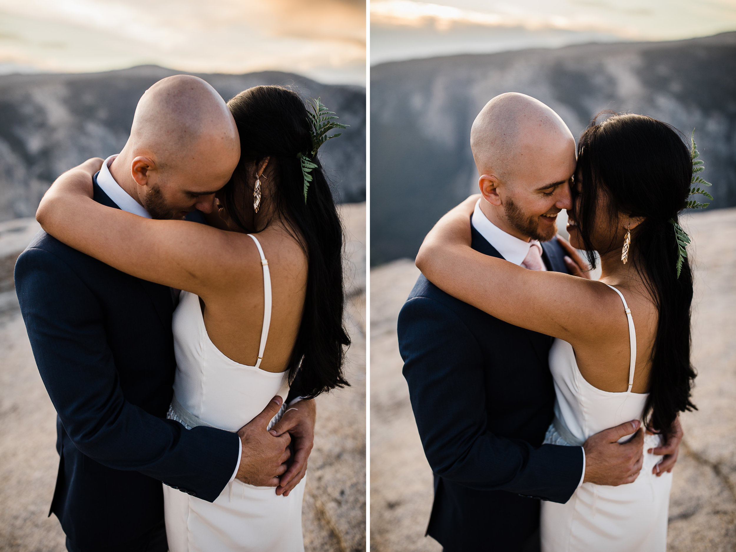 Intimate wedding in Yosemite national park | Glacier Point First look | Portraits at Taft Point | Traveling adventure elopement photographer