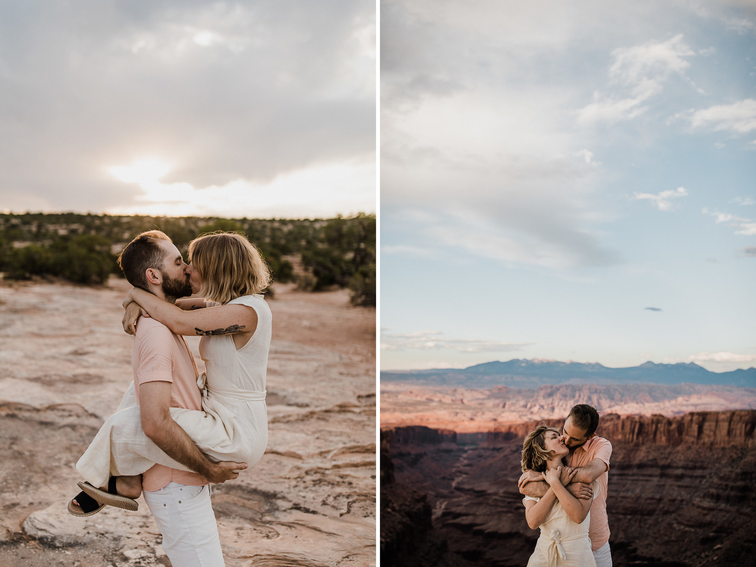 moab, utah adventurous elopement | utah intimate wedding photographer | jumpsuit bride | desert wedding inspiration | the hearnes adventure photography