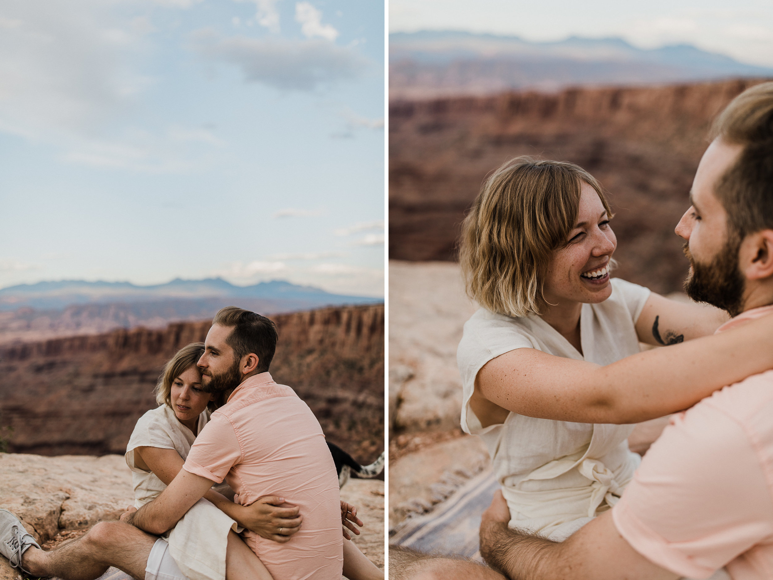 moab, utah adventurous elopement | utah intimate wedding photographer | jumpsuit bride | desert wedding inspiration | the hearnes adventure photography