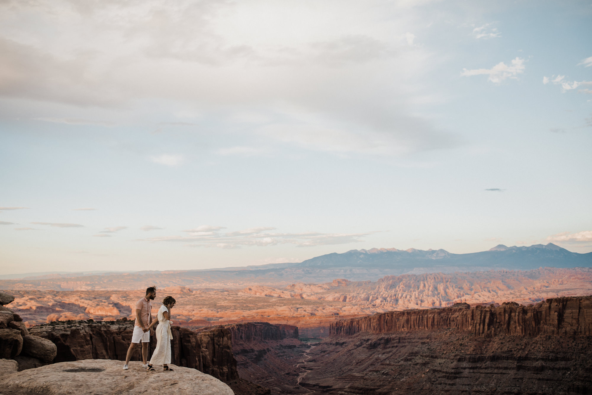 moab, utah adventurous elopement | utah intimate wedding photographer | jumpsuit bride | desert wedding inspiration | the hearnes adventure photography