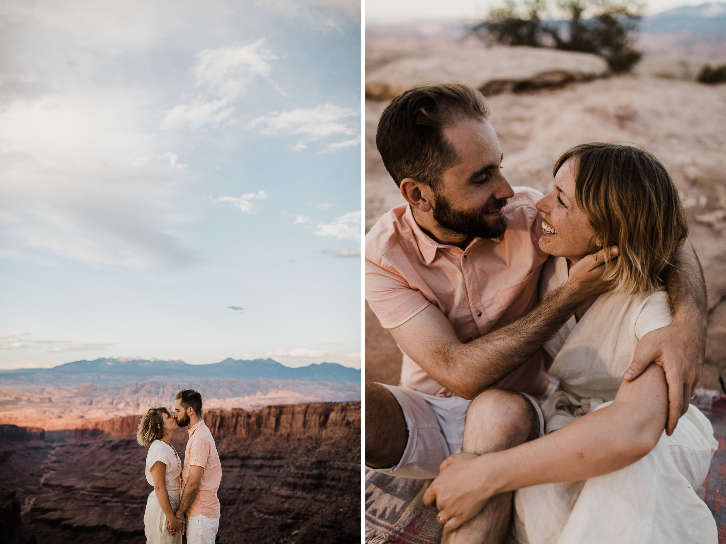 moab, utah adventurous elopement | utah intimate wedding photographer | jumpsuit bride | desert wedding inspiration | the hearnes adventure photography