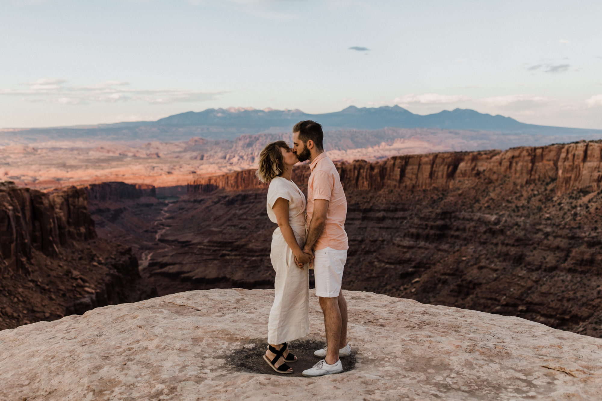 moab, utah adventurous elopement | utah intimate wedding photographer | jumpsuit bride | desert wedding inspiration | the hearnes adventure photography
