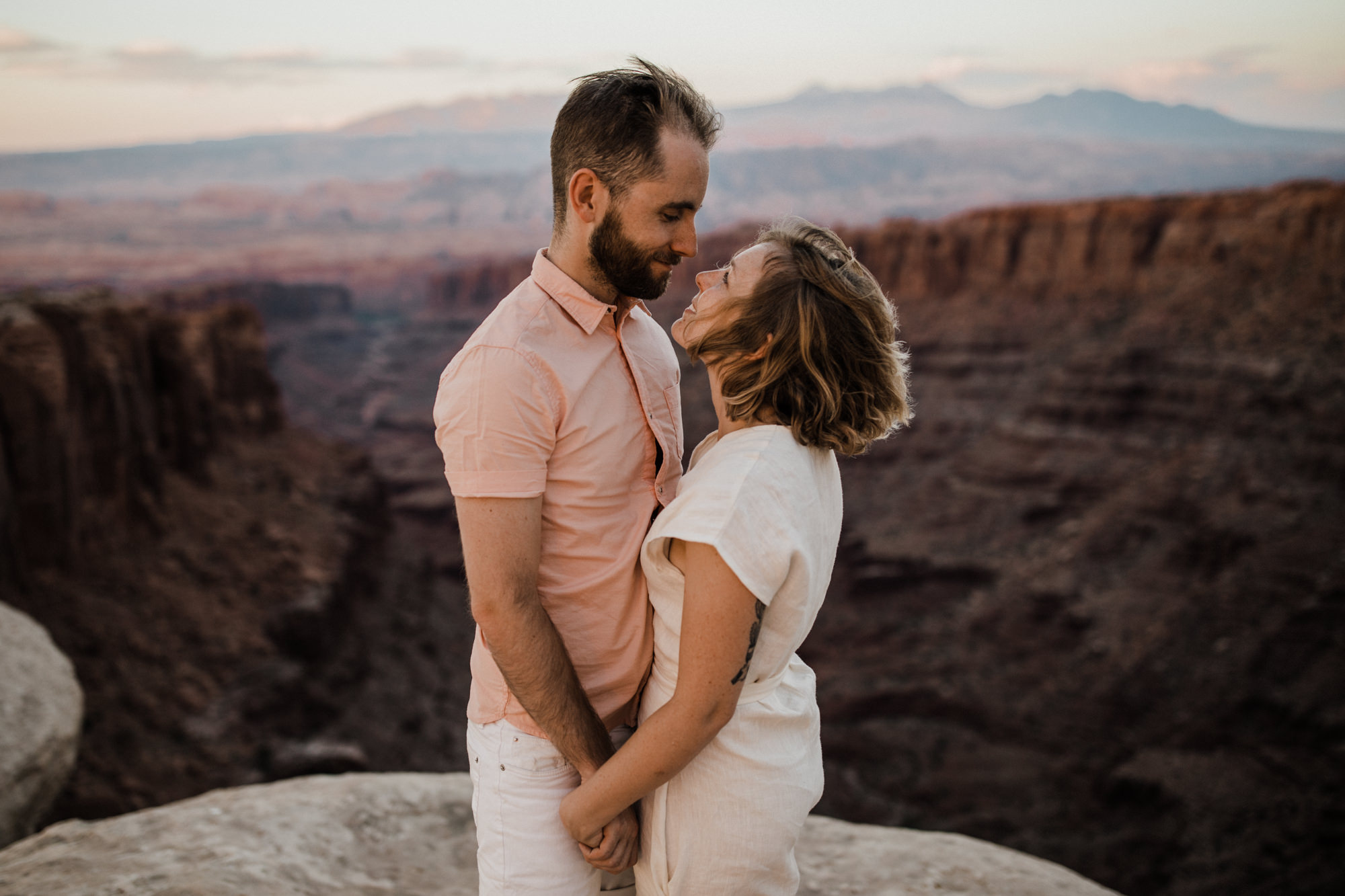 moab, utah adventurous elopement | utah intimate wedding photographer | jumpsuit bride | desert wedding inspiration | the hearnes adventure photography