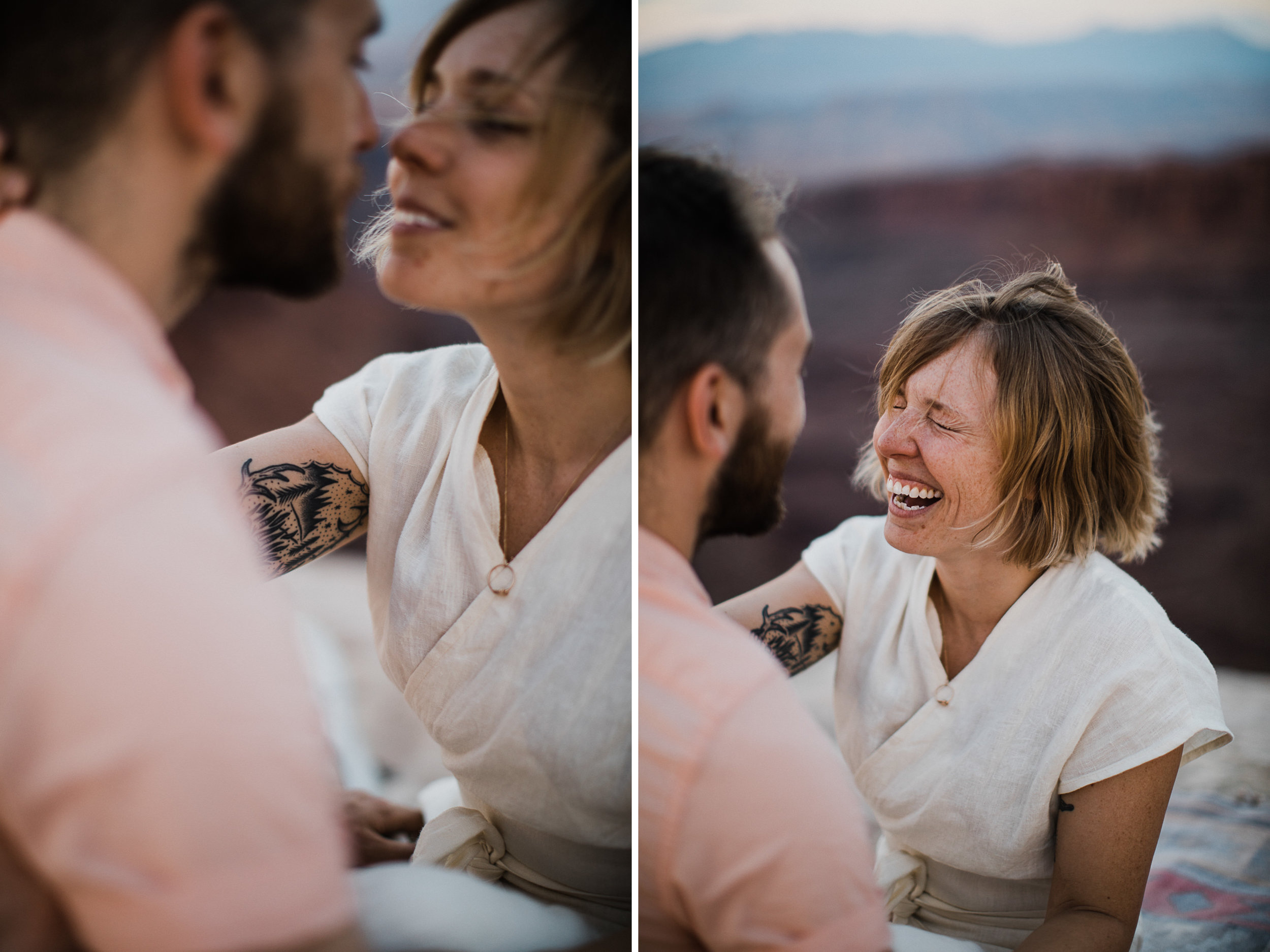 moab, utah adventurous elopement | utah intimate wedding photographer | jumpsuit bride | desert wedding inspiration | the hearnes adventure photography