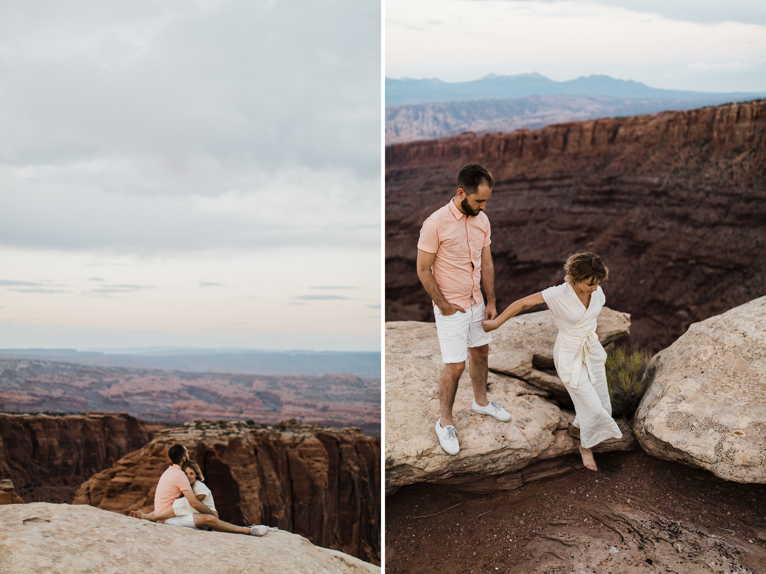 moab, utah adventurous elopement | utah intimate wedding photographer | jumpsuit bride | desert wedding inspiration | the hearnes adventure photography