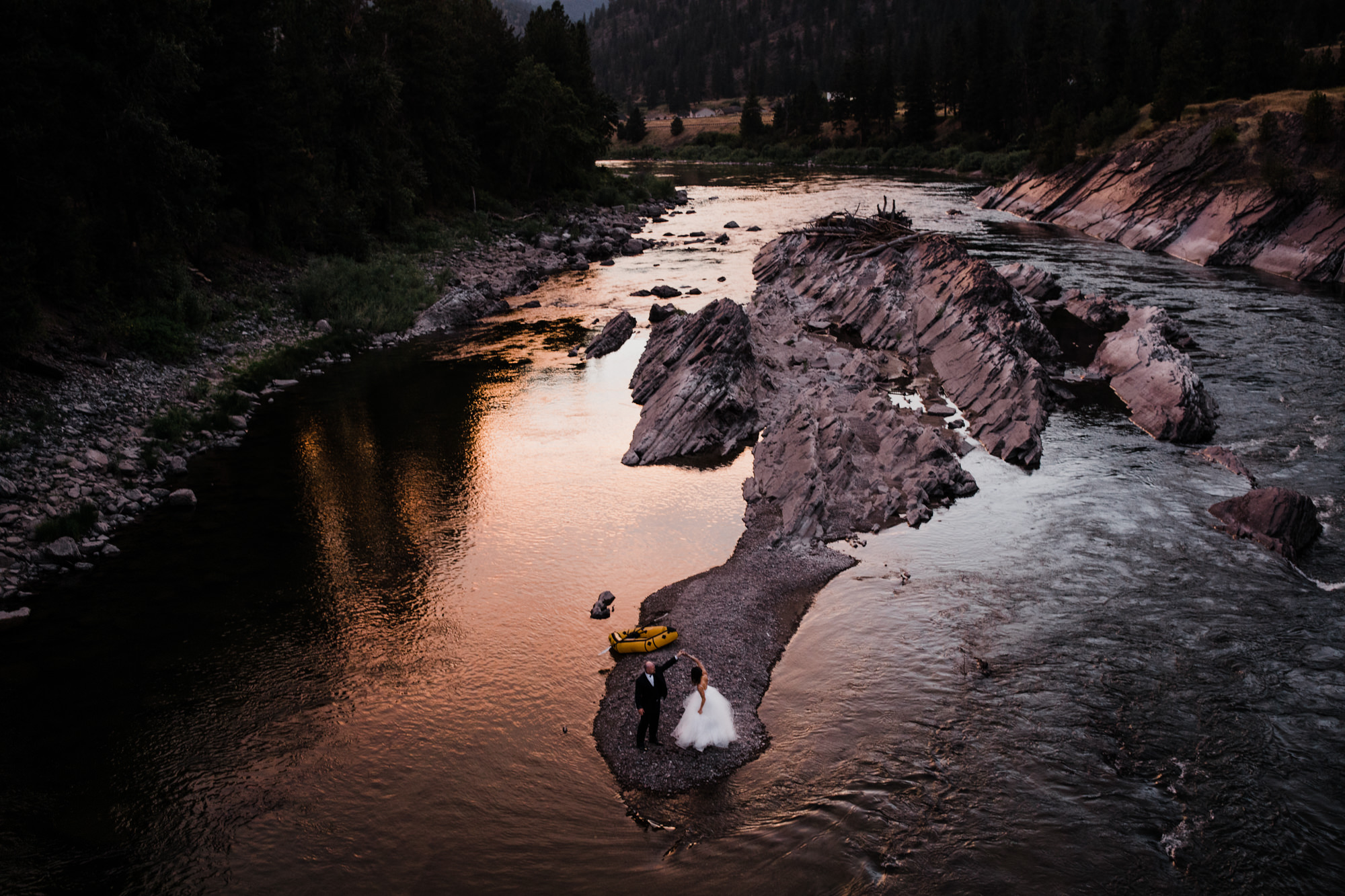 april + aran's adventurous wedding on the clark fork river | white raven wedding + event center | montana wedding photographer