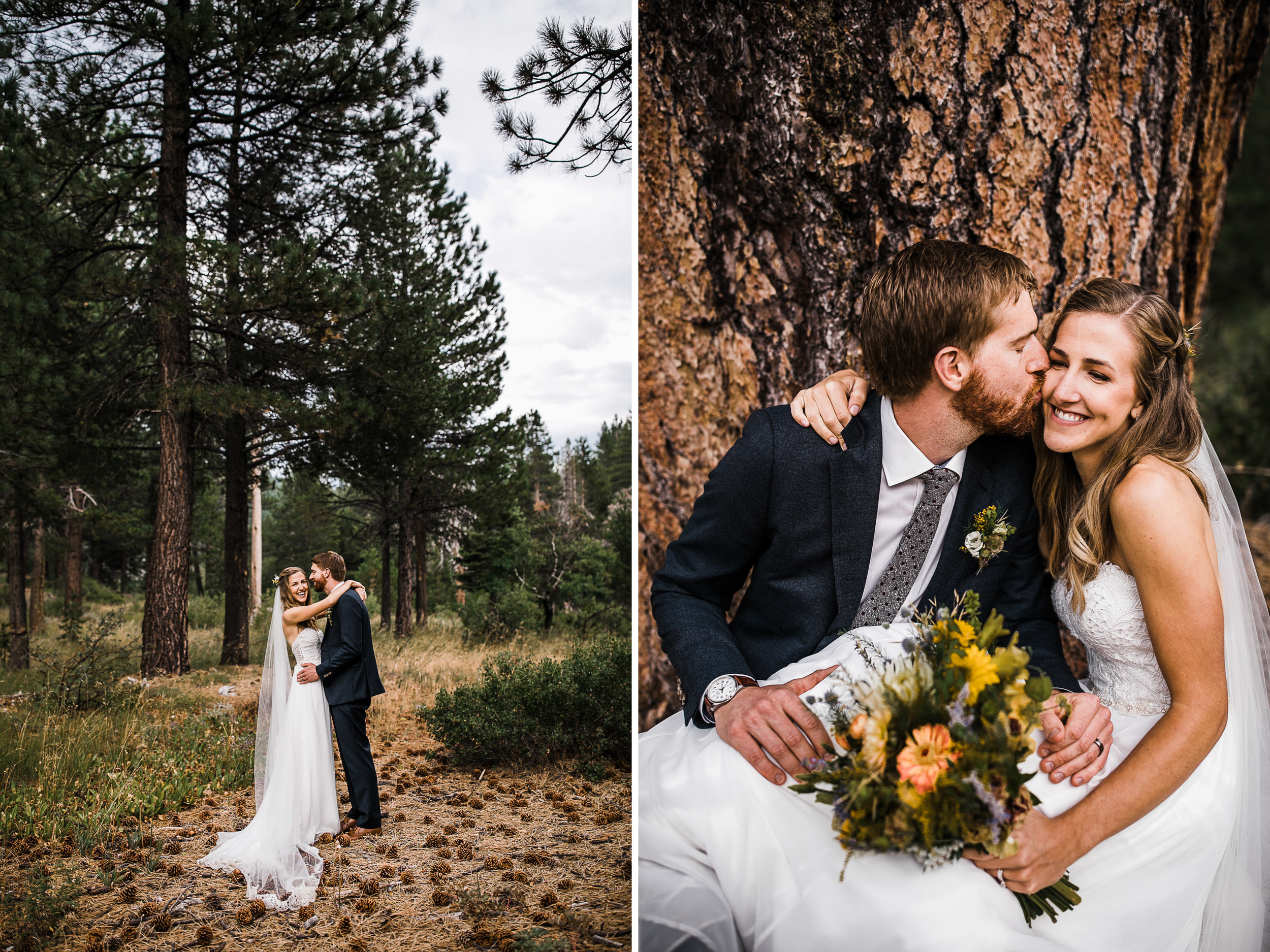 megan + zach's adventurous woodland wedding in truckee, california | romantic rainy wedding day inspiration | lake tahoe wedding photographer | www.thehearnes.com