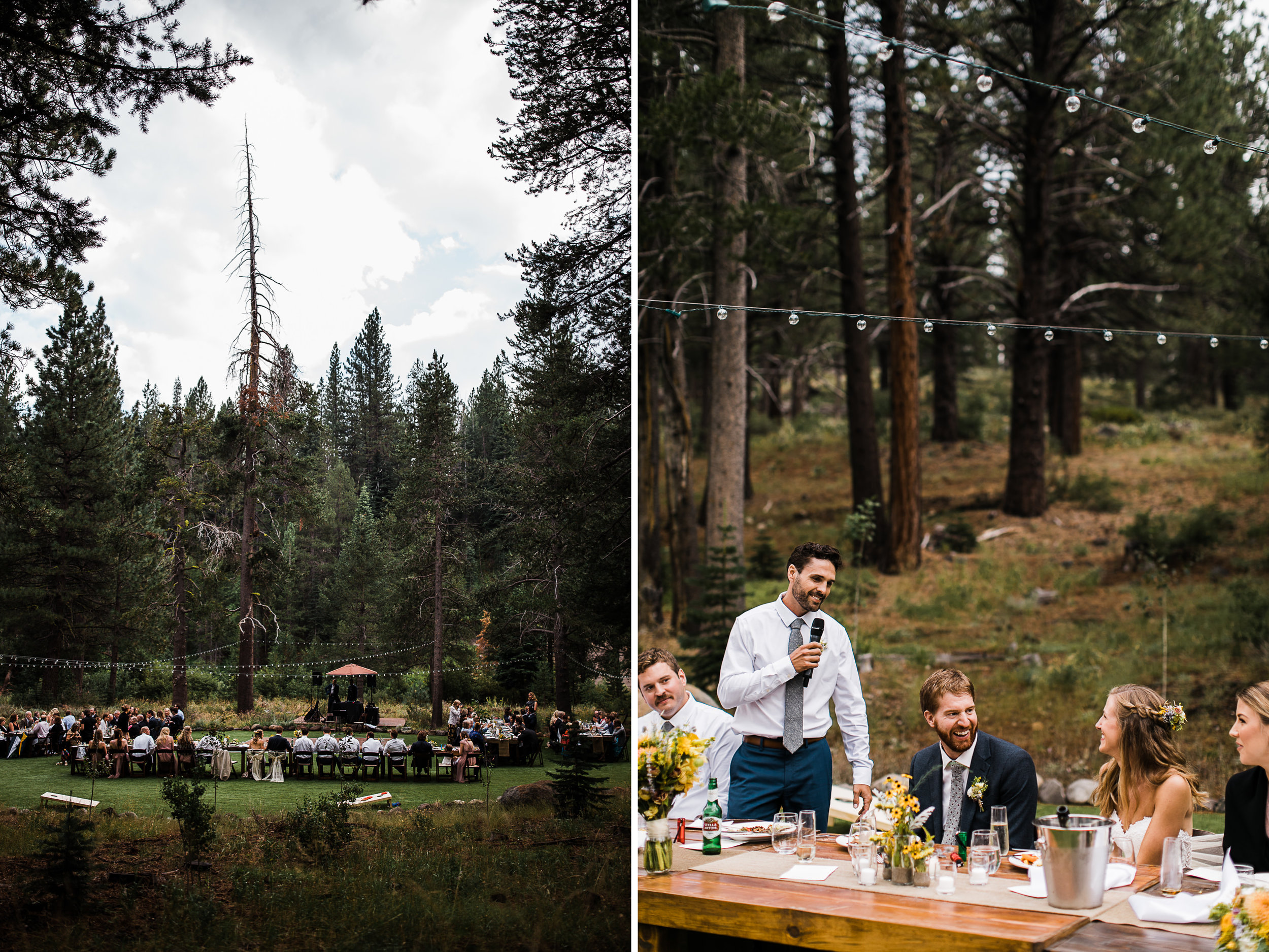 megan + zach's adventurous woodland wedding in truckee, california | romantic rainy wedding day inspiration | lake tahoe wedding photographer | www.thehearnes.com