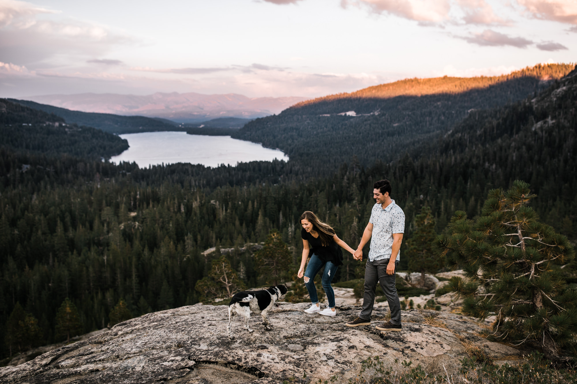 morgan+ christian's adventurous mountain engagement session | donner pass + donner lake | truckee, california wedding photographer | the hearnes adventure photography | www.thehearnes.com