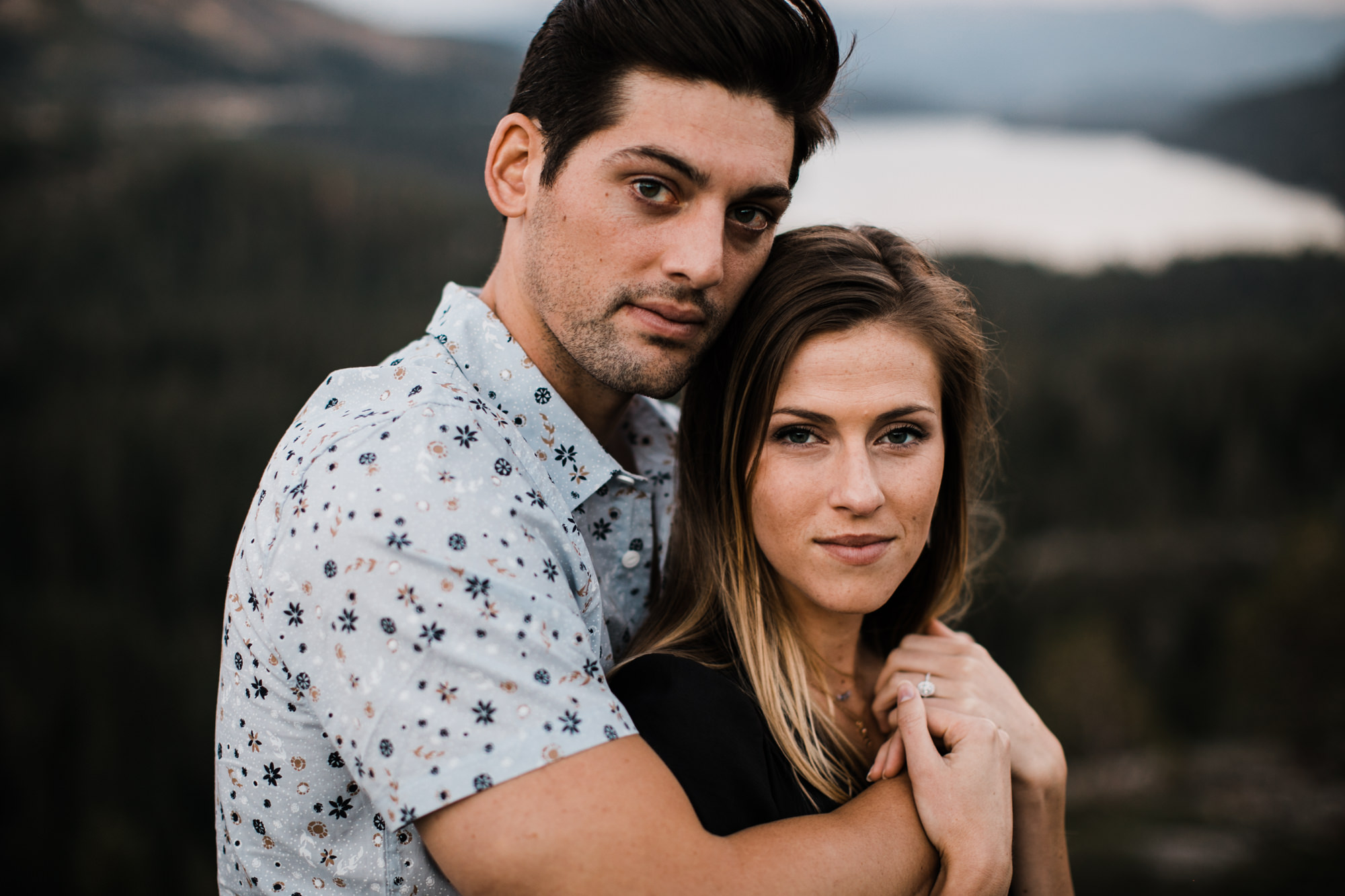 morgan+ christian's adventurous mountain engagement session | donner pass + donner lake | truckee, california wedding photographer | the hearnes adventure photography | www.thehearnes.com