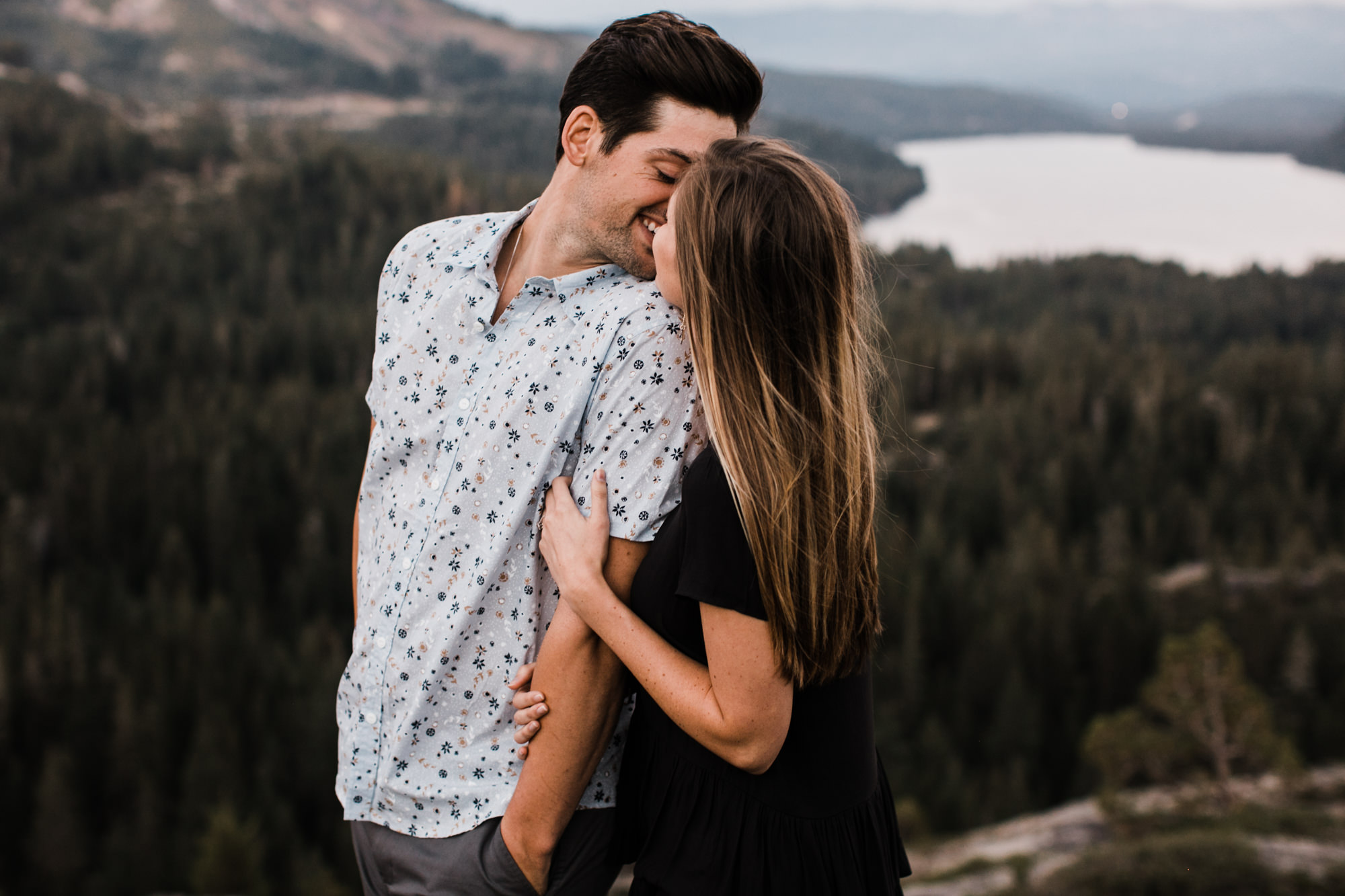 morgan+ christian's adventurous mountain engagement session | donner pass + donner lake | truckee, california wedding photographer | the hearnes adventure photography | www.thehearnes.com