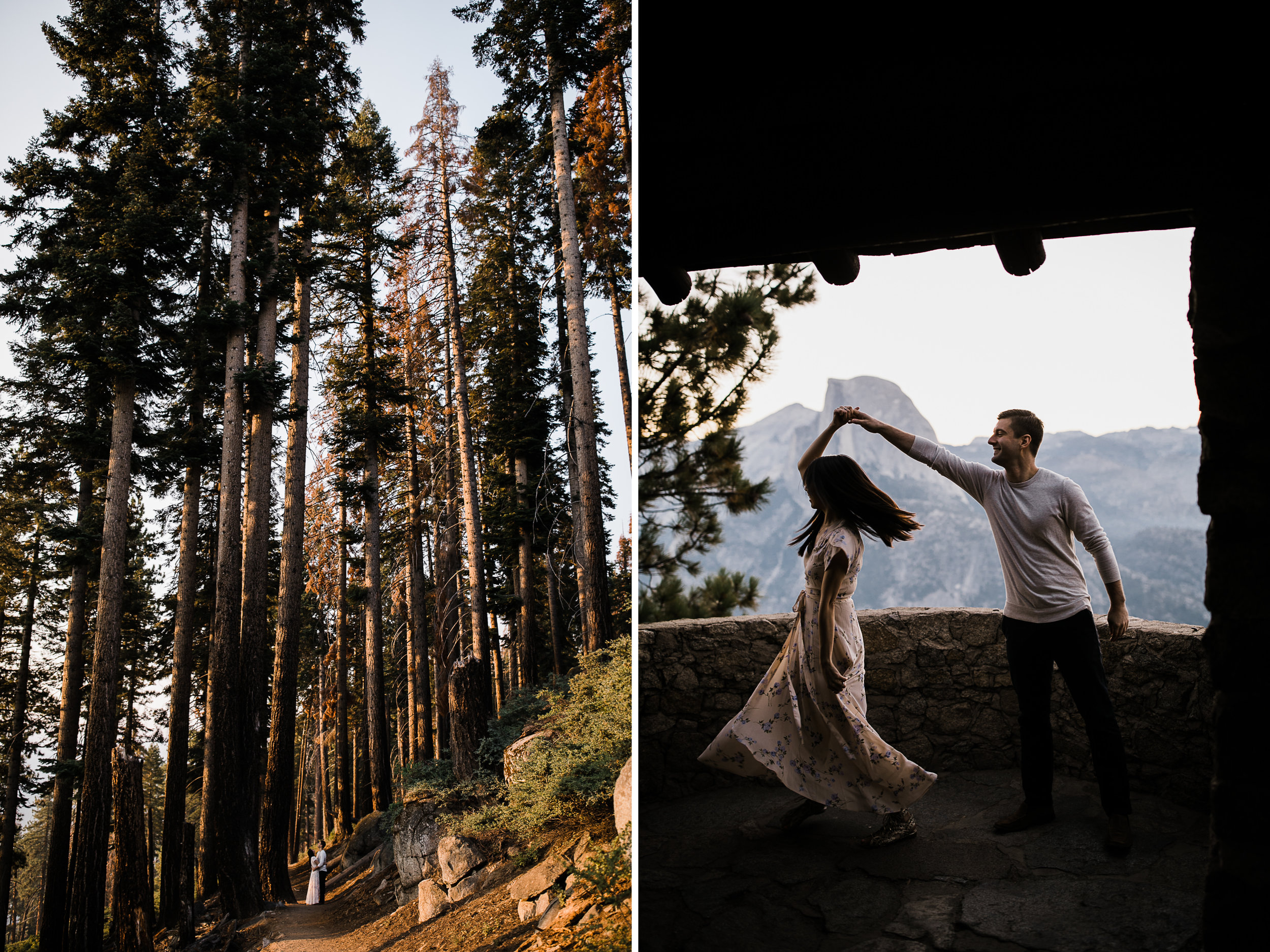 janet + paul's adventurous engagement session | glacier point, yosemite national park | destination elopement photographer | the hearnes adventure photography | www.thehearnes.com