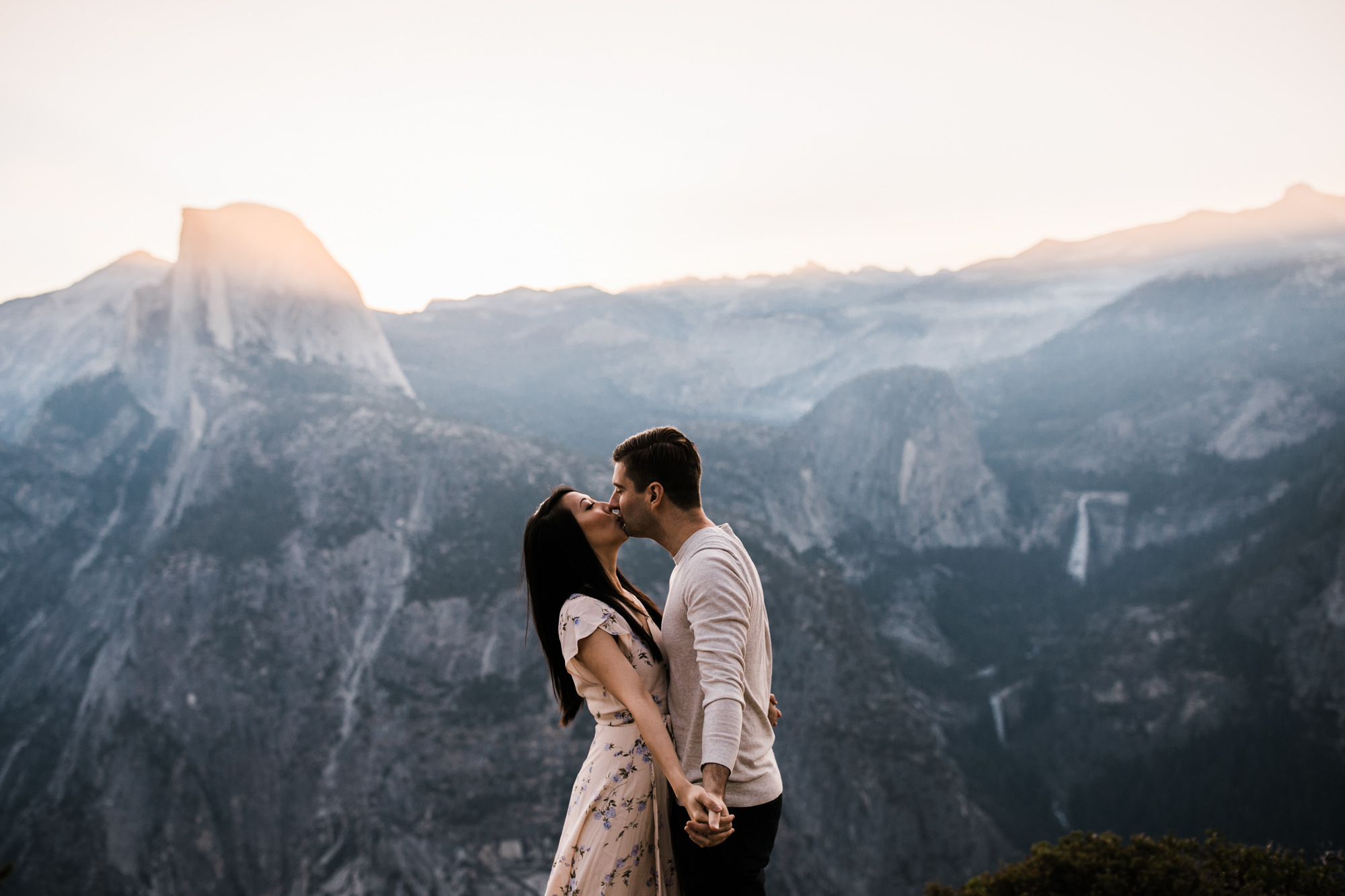 janet + paul's adventurous engagement session | glacier point, yosemite national park | destination elopement photographer | the hearnes adventure photography | www.thehearnes.com