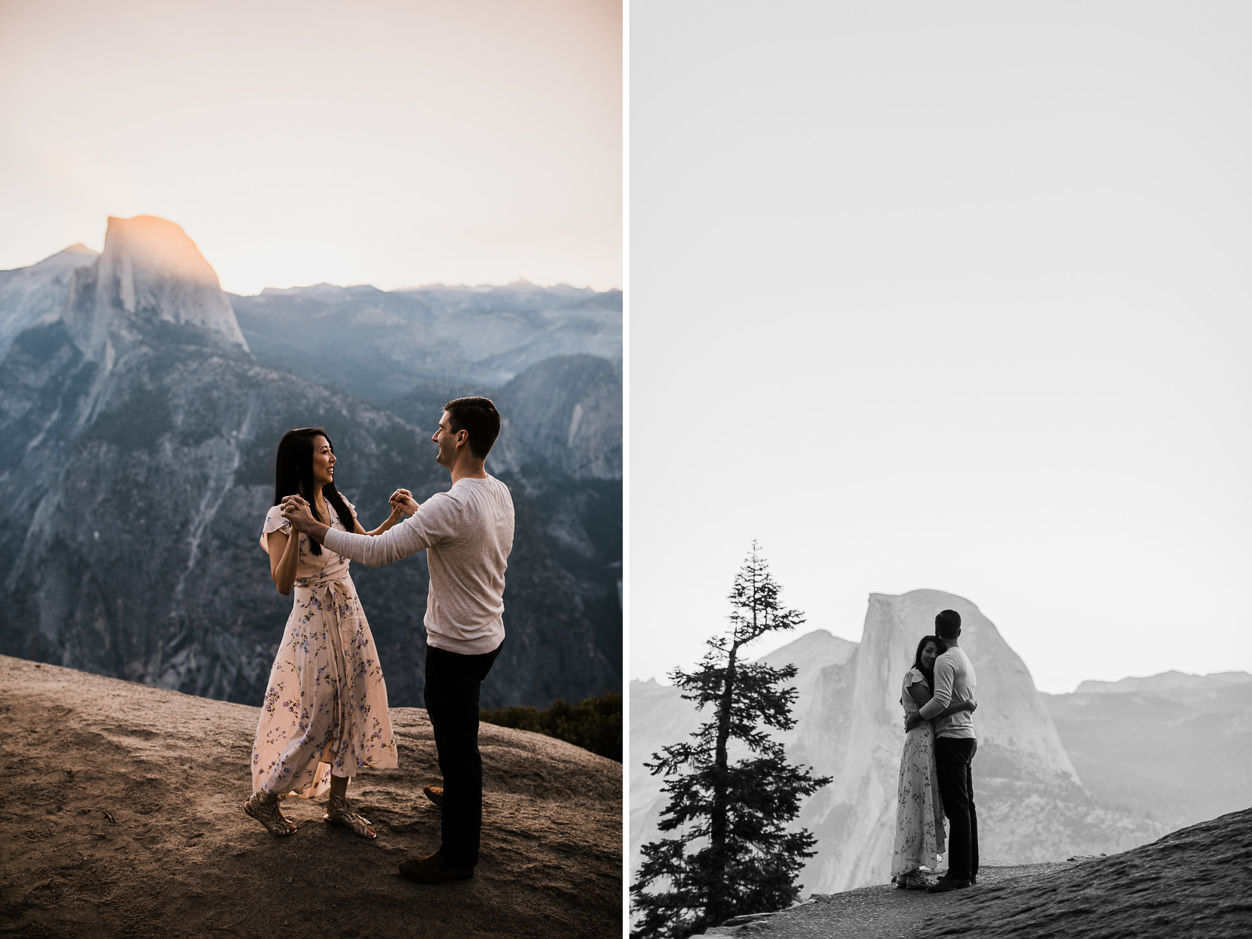 janet + paul's adventurous engagement session | glacier point, yosemite national park | destination elopement photographer | the hearnes adventure photography | www.thehearnes.com