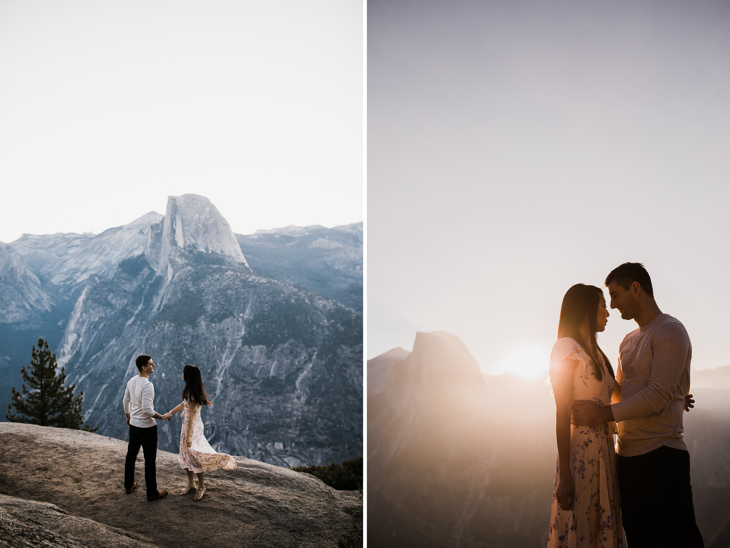 janet + paul's adventurous engagement session | glacier point, yosemite national park | destination elopement photographer | the hearnes adventure photography | www.thehearnes.com