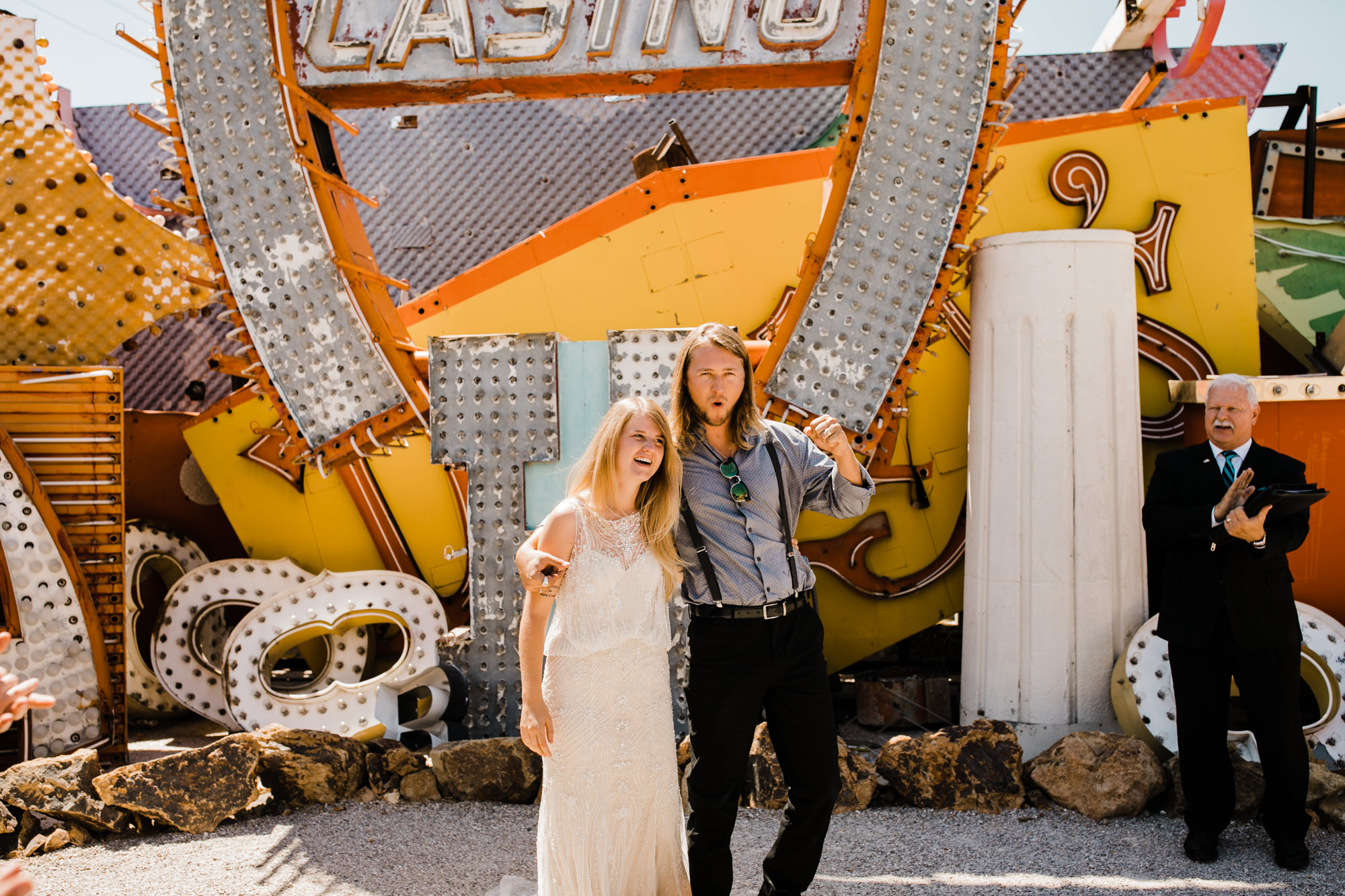 megan + zach's las vegas elopement at the neon museum | sunset wedding portraits at zion national park | utah adventure wedding photographer | the hearnes adventure photography | www.thehearnes.com