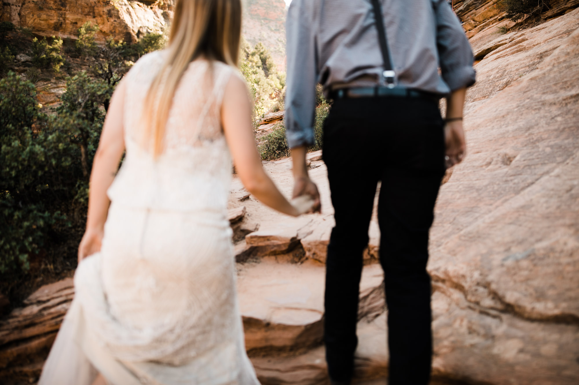 las vegas elopement at the neon museum | bhldn bride | sunset wedding portraits at zion national park | utah adventure wedding photographer | the hearnes adventure photography | www.thehearnes.com