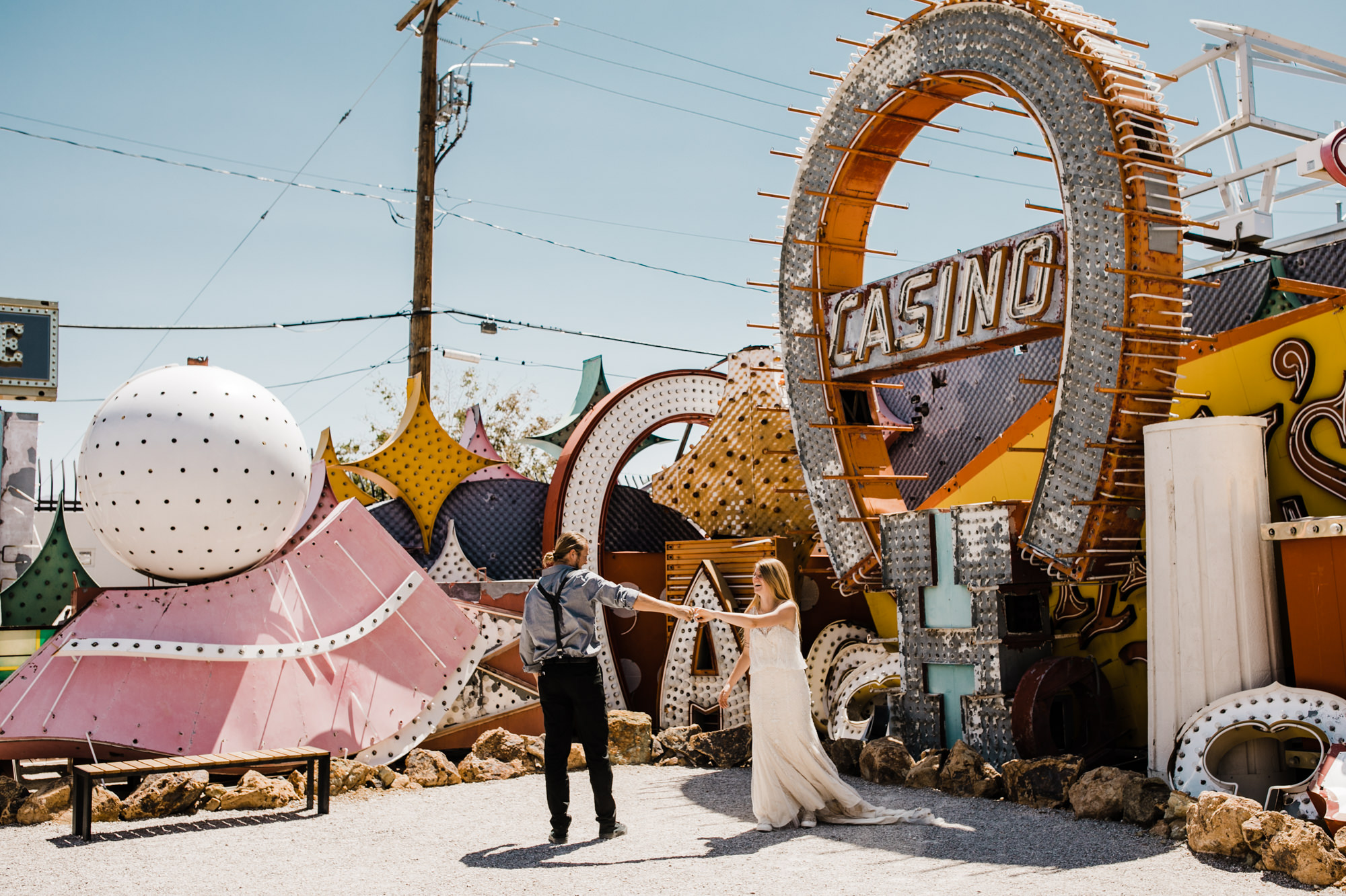 megan + zach's las vegas elopement at the neon museum | sunset wedding portraits at zion national park | utah adventure wedding photographer | the hearnes adventure photography | www.thehearnes.com