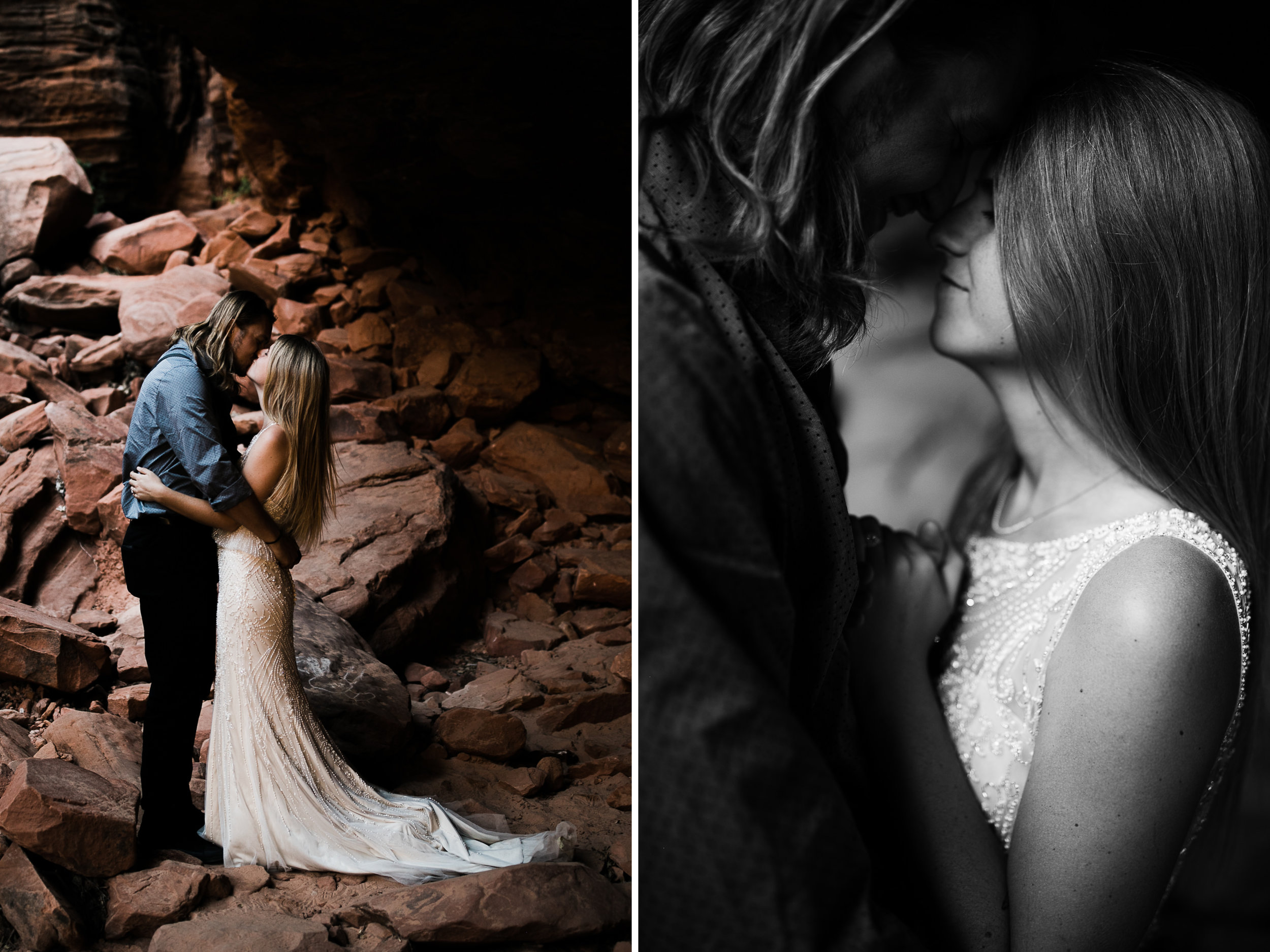 las vegas elopement at the neon museum | bhldn bride | sunset wedding portraits at zion national park | utah adventure wedding photographer | the hearnes adventure photography | www.thehearnes.com