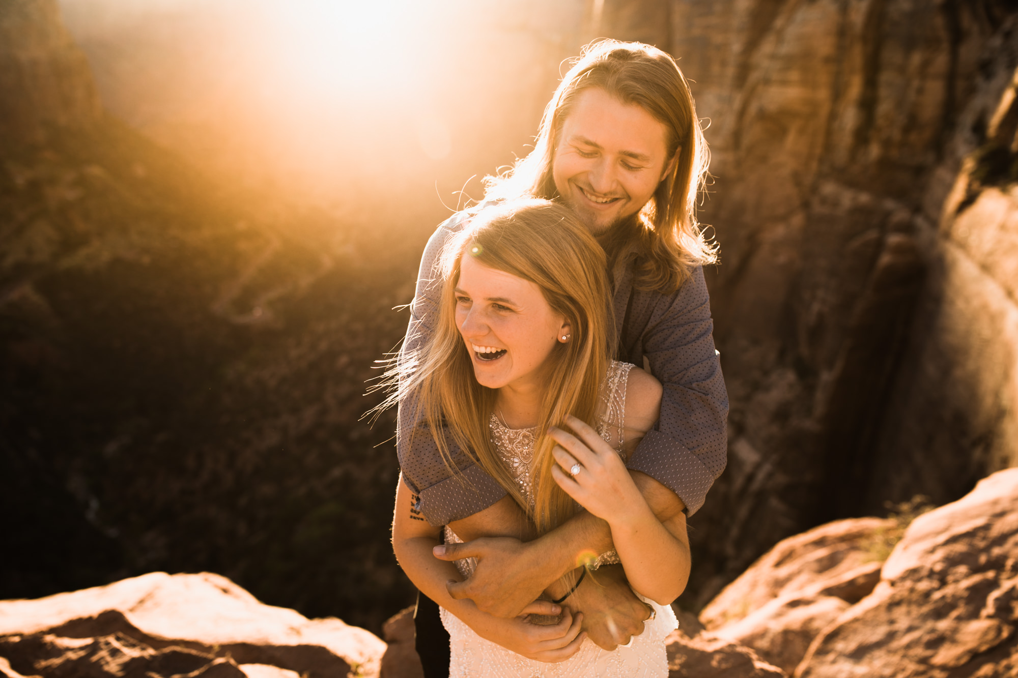 las vegas elopement at the neon museum | bhldn bride | sunset wedding portraits at zion national park | utah adventure wedding photographer | the hearnes adventure photography | www.thehearnes.com